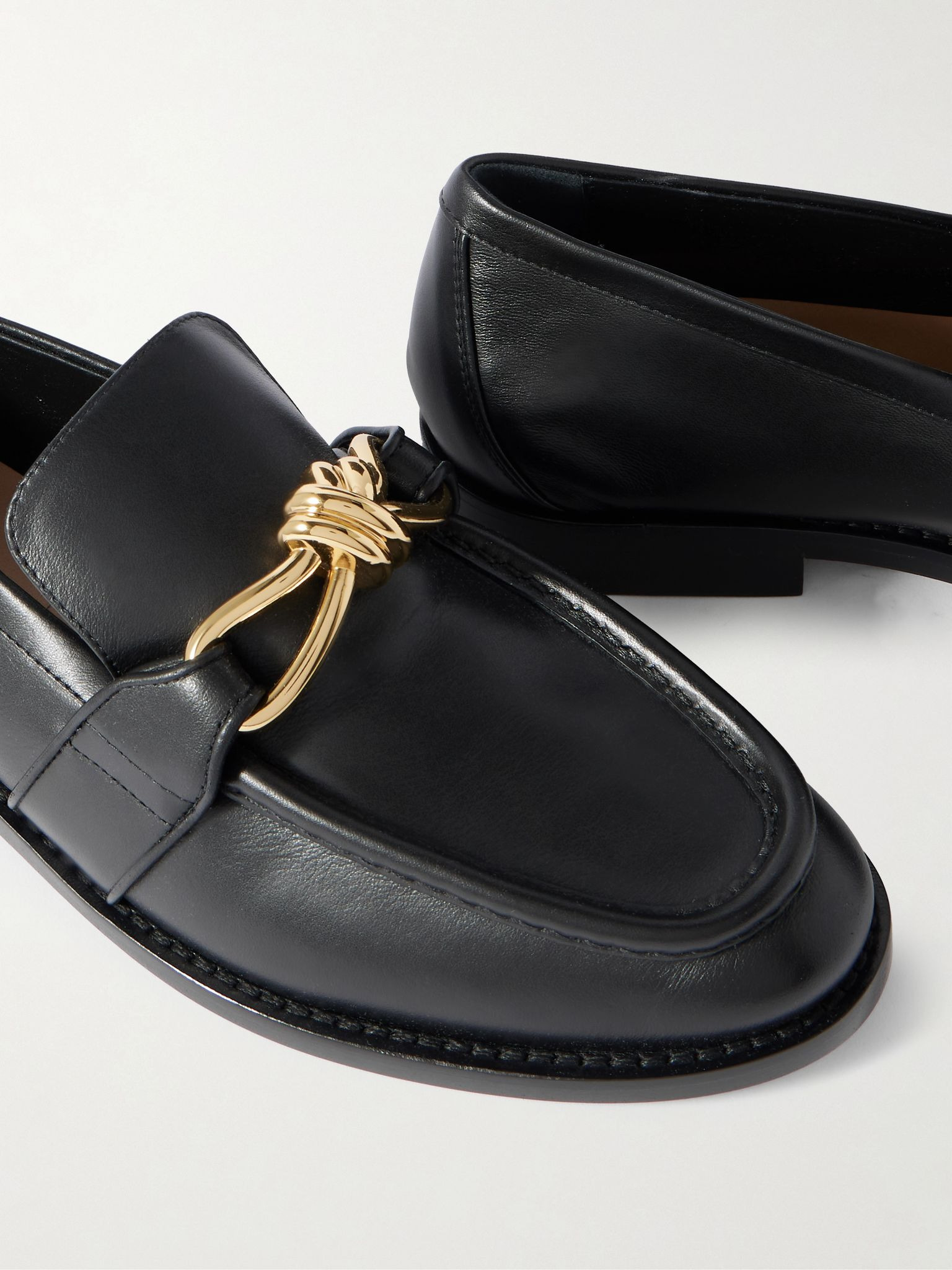 Astaire embellished leather loafers Black - 4