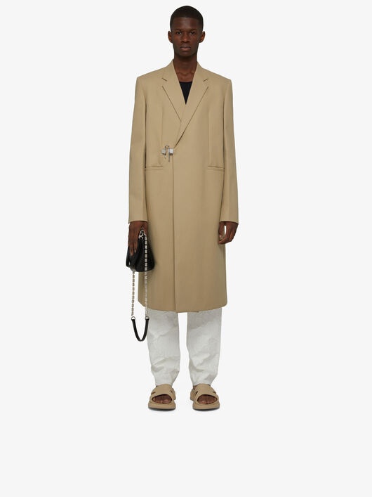 COAT IN COTTON GABARDINE WITH PADLOCK - 1