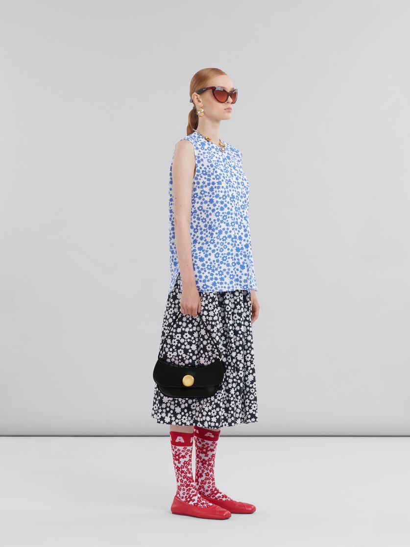 LIGHT BLUE AND WHITE POP FIELDS SLEEVELESS TOP - 5
