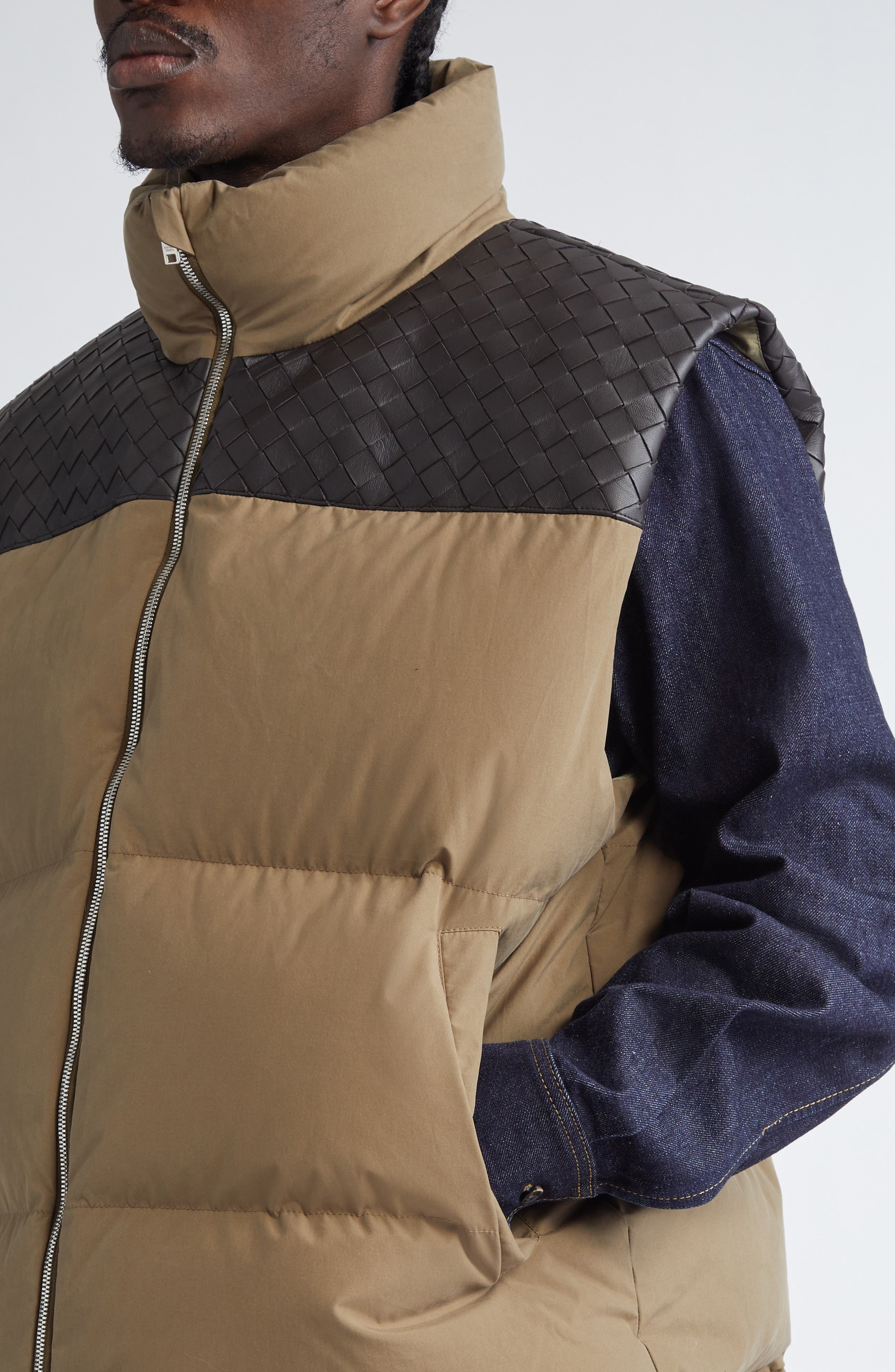 Bottega Veneta Mixed Media Down Puffer Vest in 9523 Liana at Nordstrom - 5