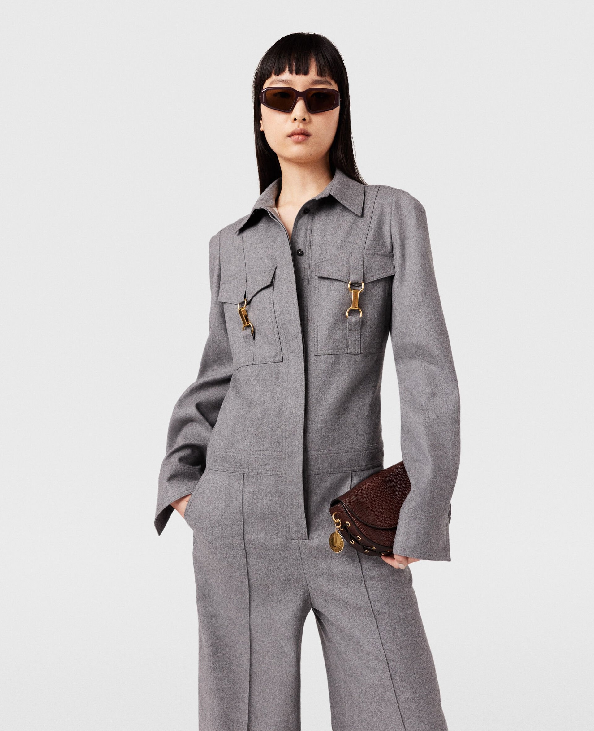 Clasp-Embellished Wool Jumpsuit - 6
