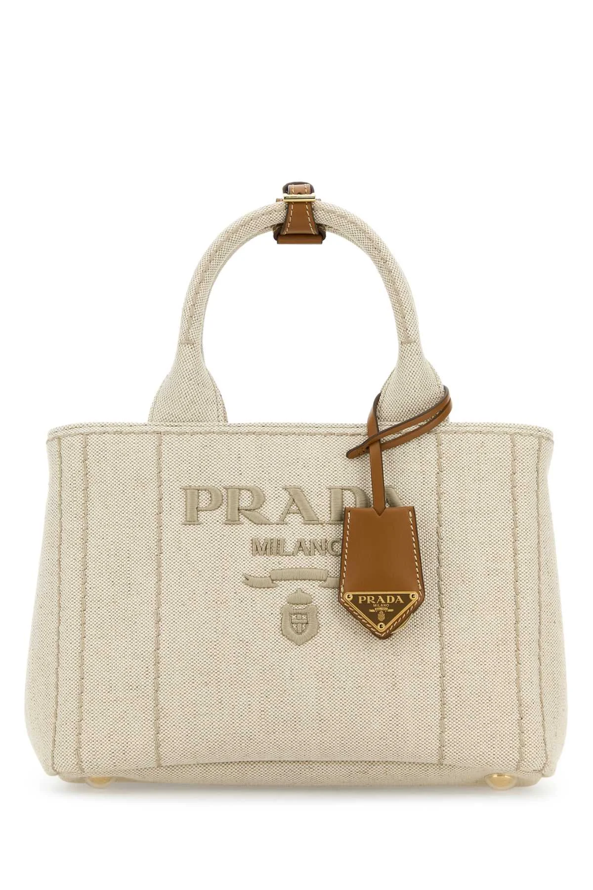 Prada Women Sand Canvas Shopping Bag - 1
