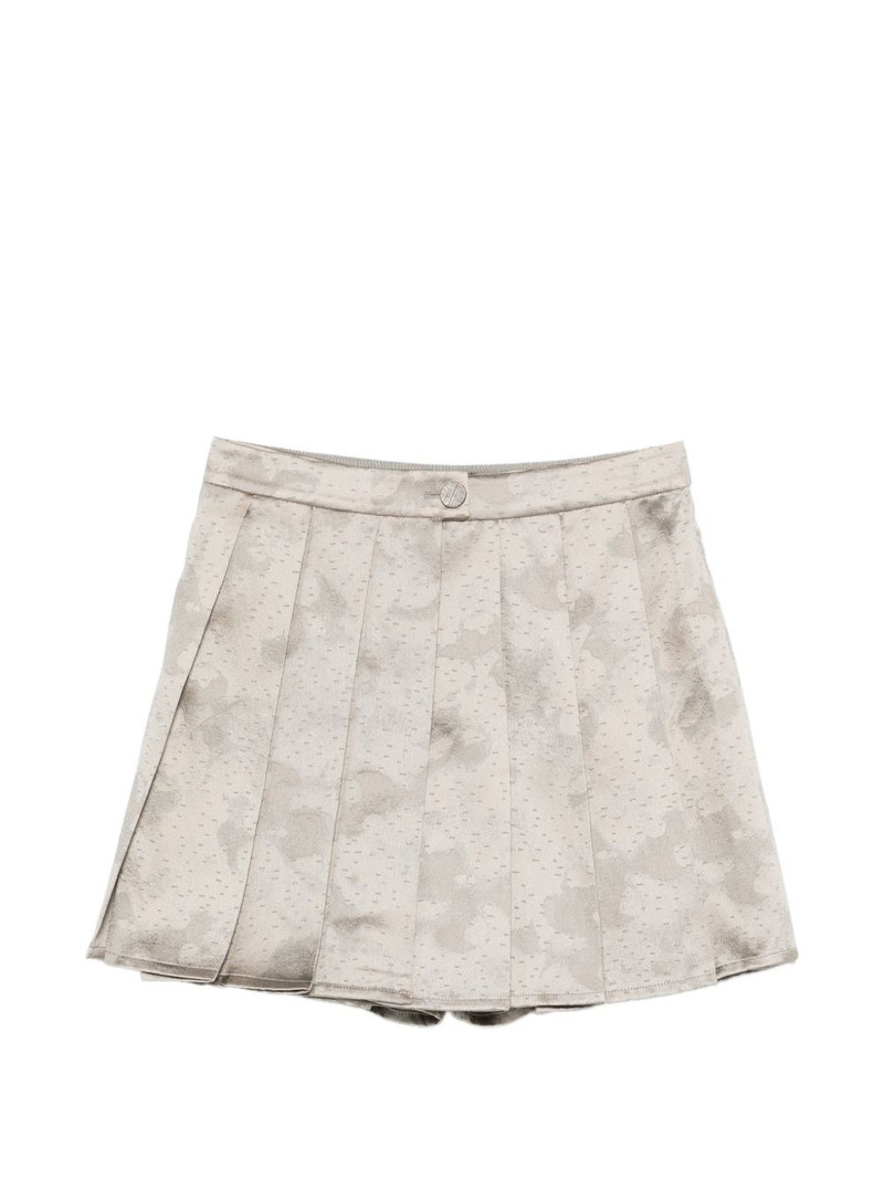 button pleated mini skirt 1