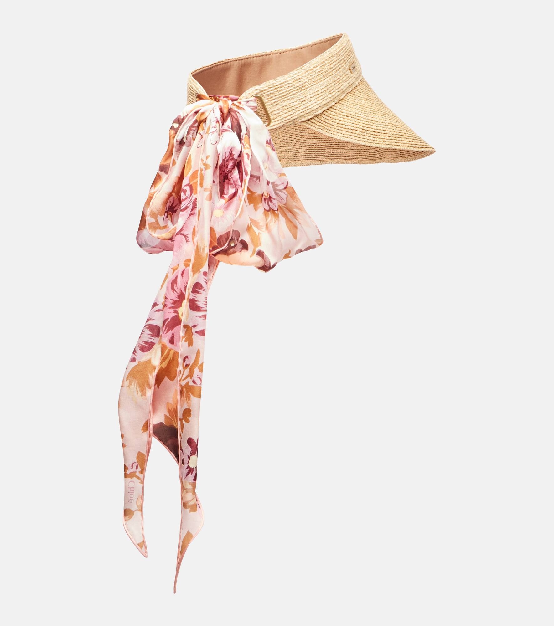 Scarf-detail raffia-effect visor - 5