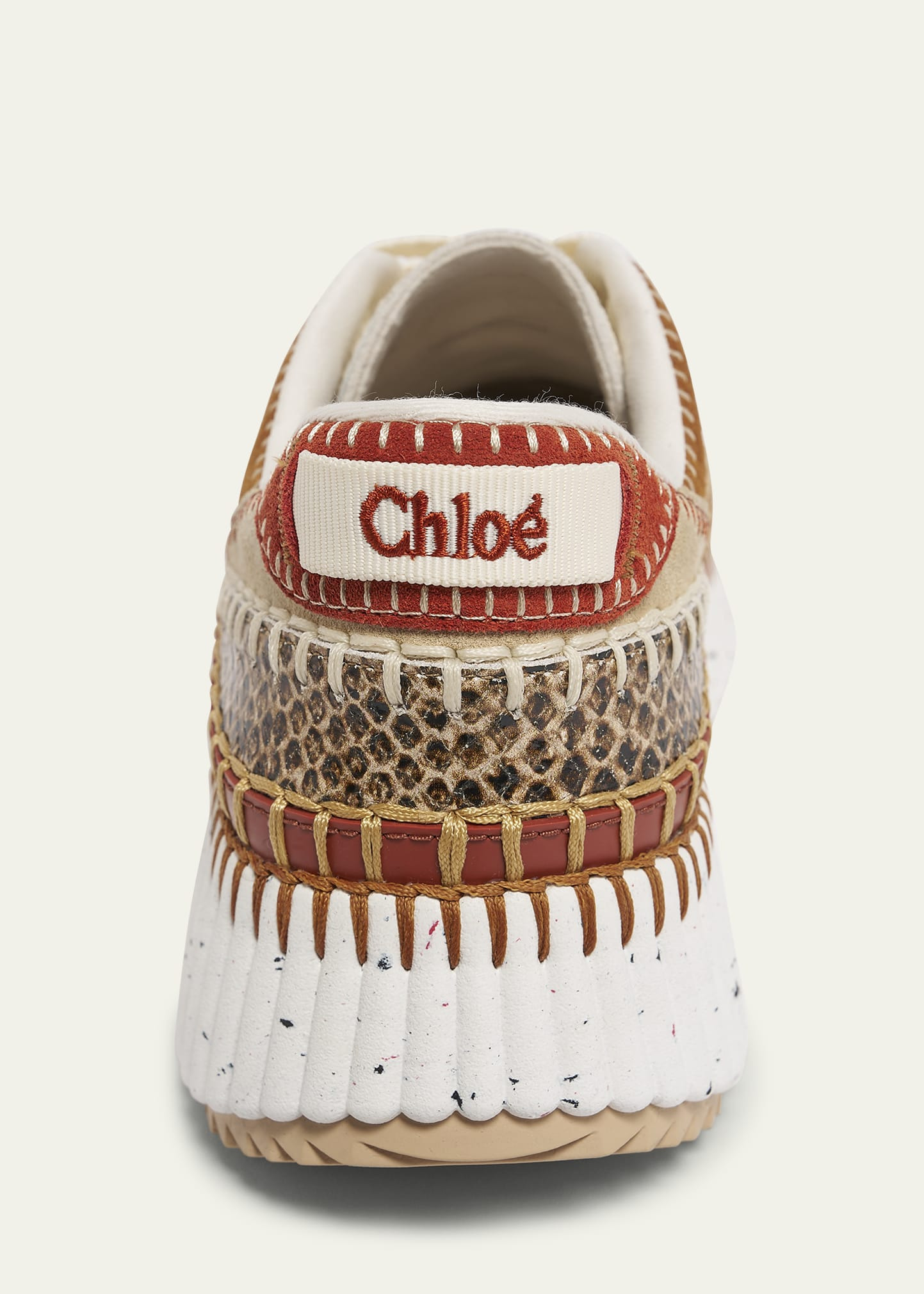 Nama Mixed Leather Low-Top Platform Sneakers - 4