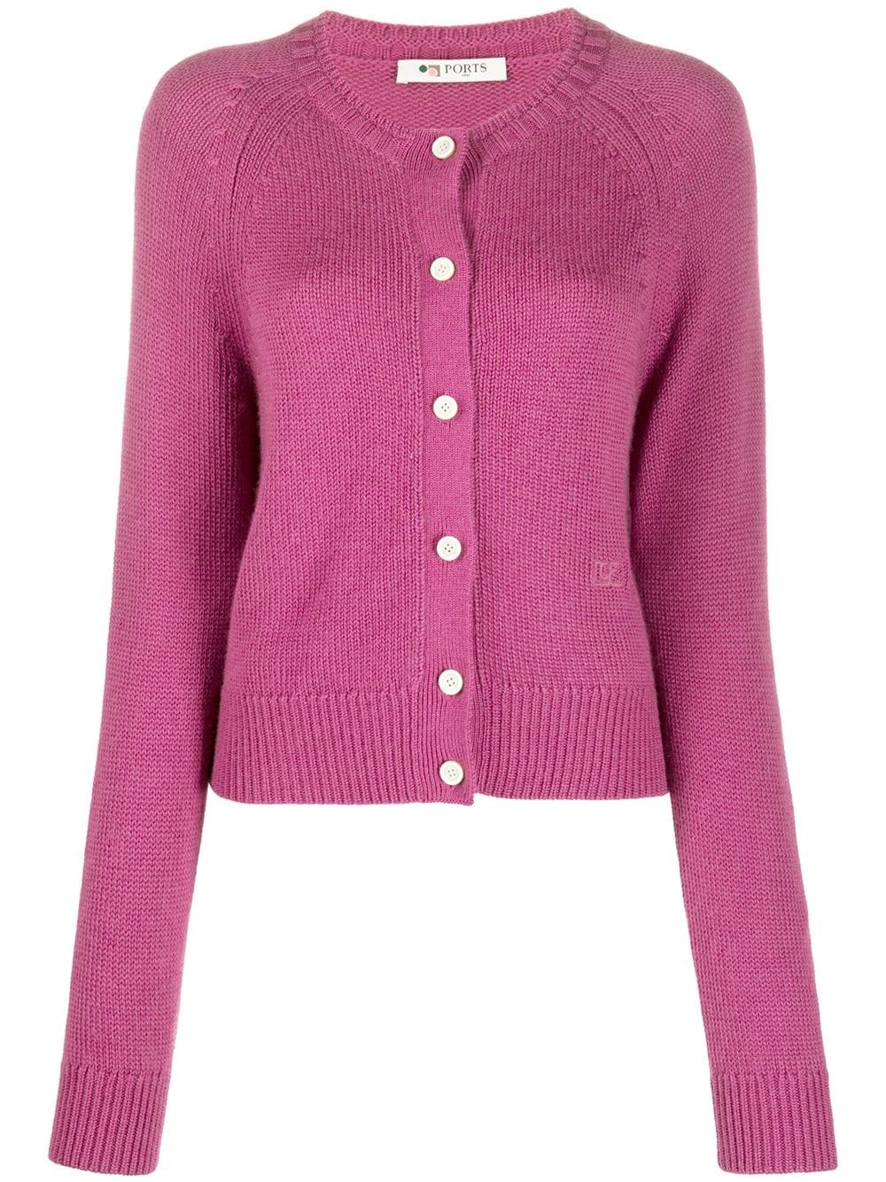 raglan-sleeved cardigan - 1