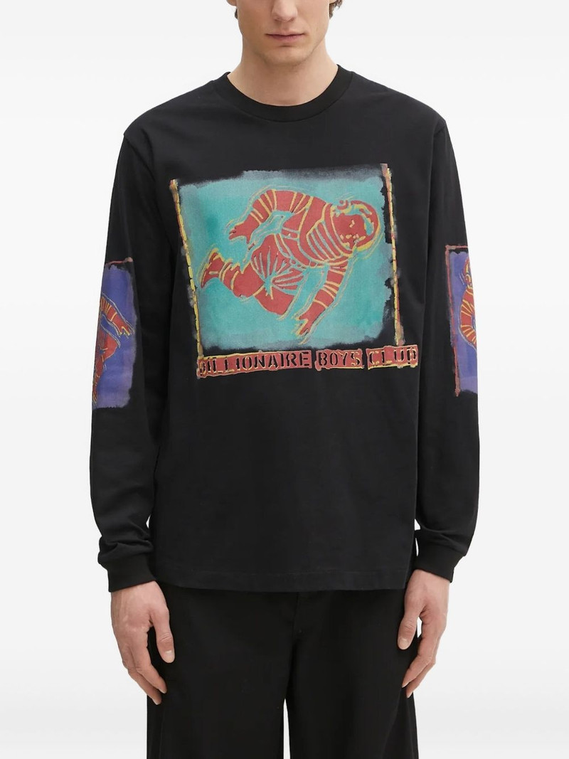 BILLIONAIRE BOYS CLUB astronaut-print long-sleeve T-shirt outlook