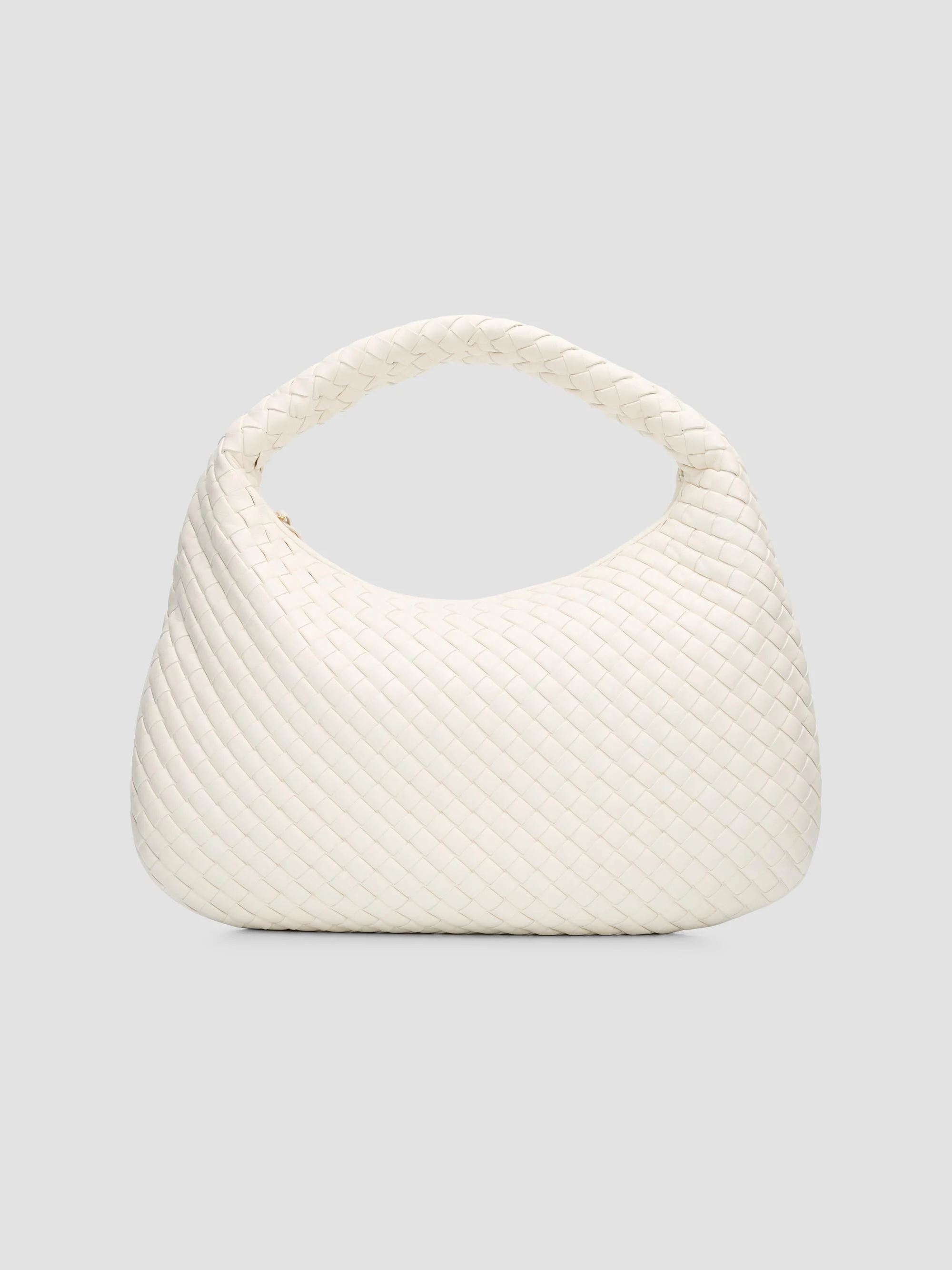 Women's Veneta Padded Intrecciato-Leather Shoulder Bag - Alabaster Muse Brass - 1