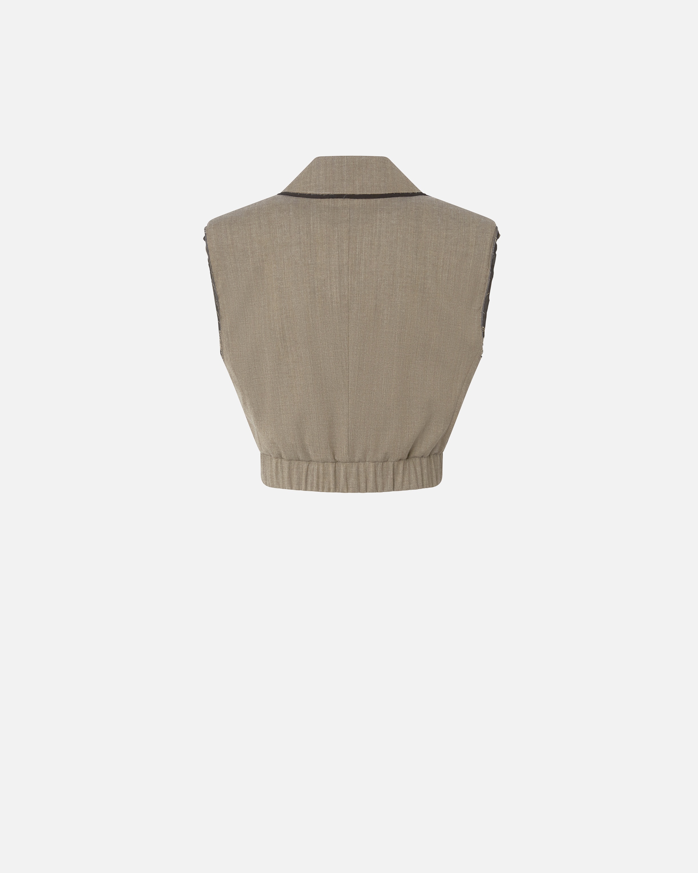 SHORT VEST WITH LAPELS AND ELASTIC - 6