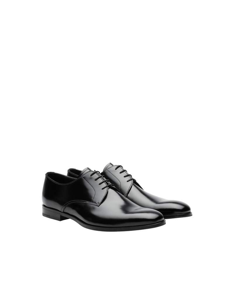 Brushed leather derby shoes 1
