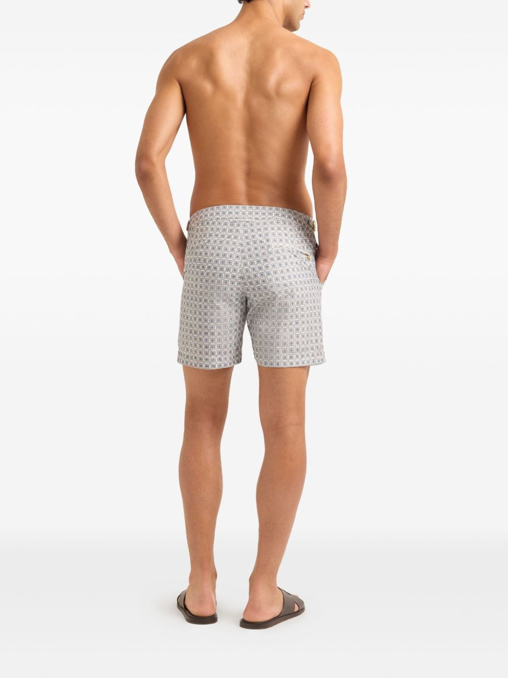 geometric-pattern swim shorts - 5