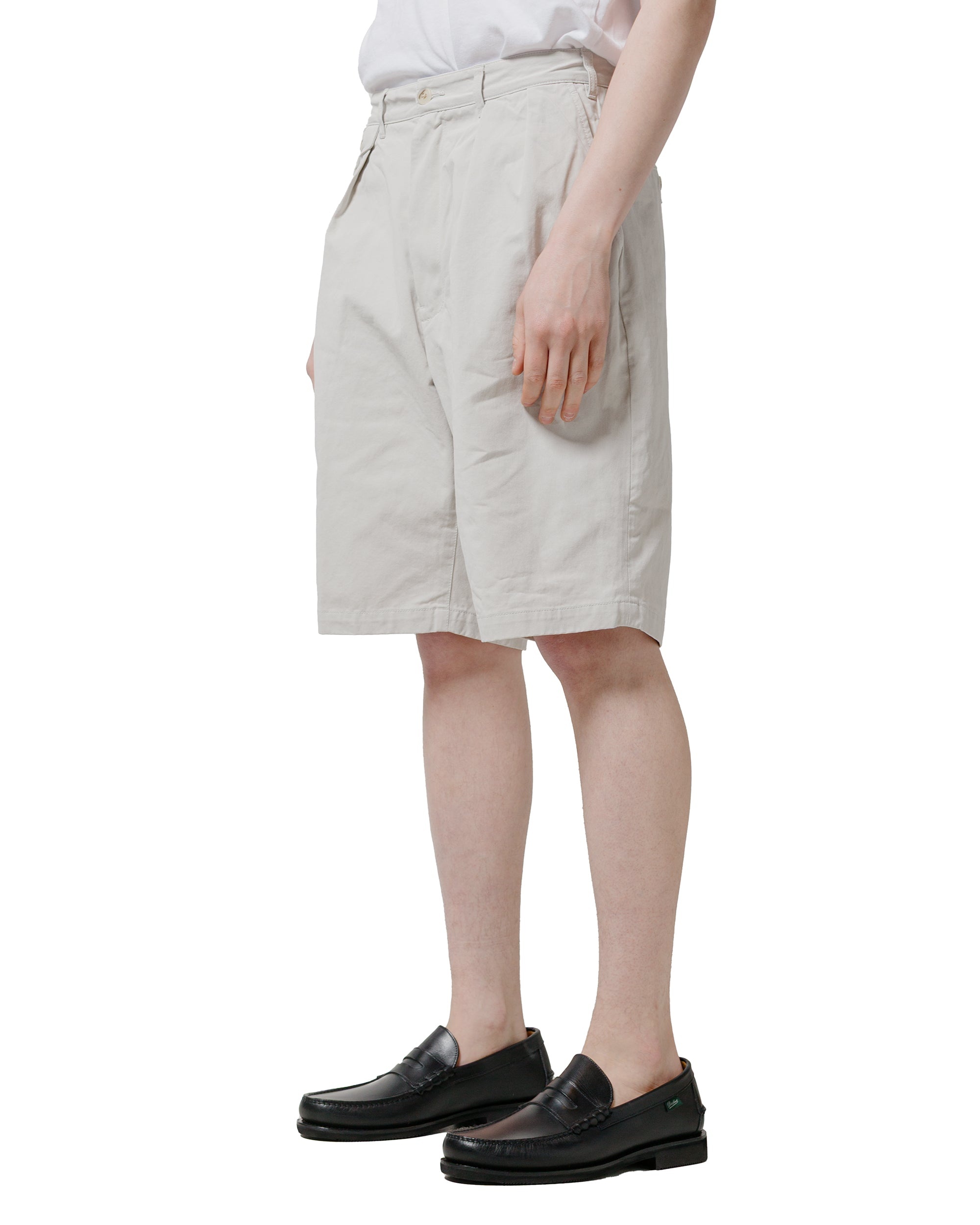 2Pleats Shorts Twill Bio Washed Cement - 2