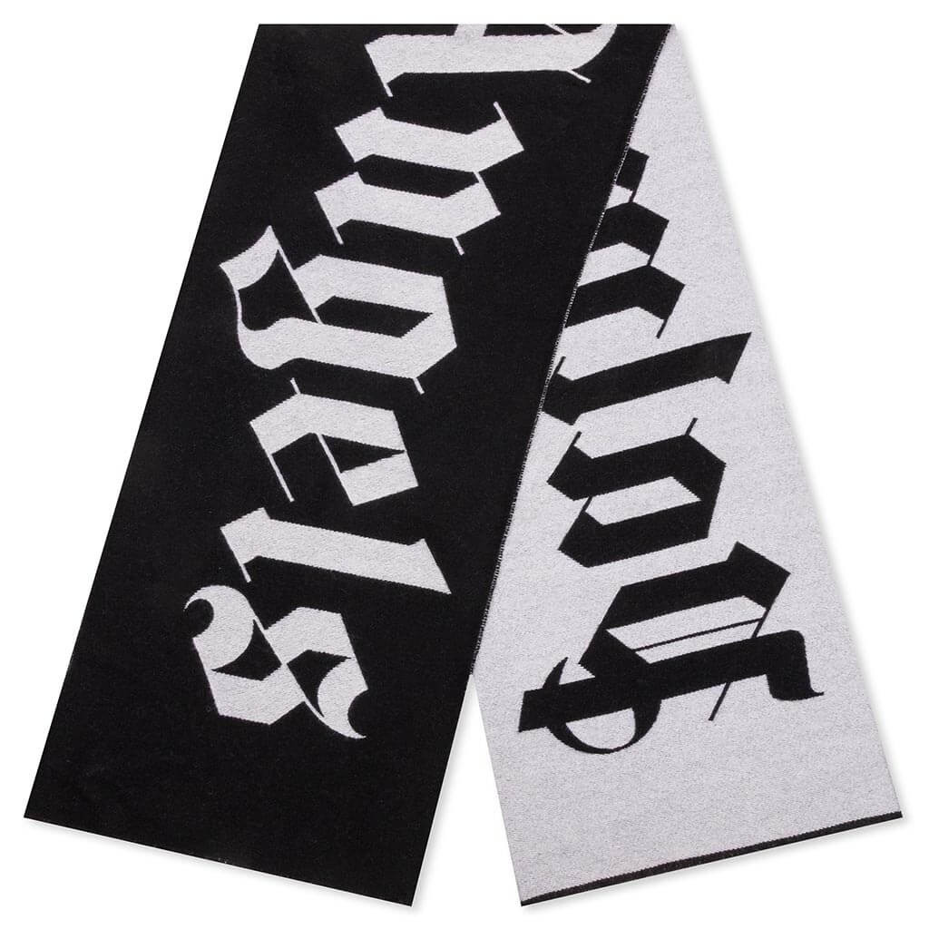 PALM ANGELS ICONIC LOGO SCARF - BLACK/WHITE - 3