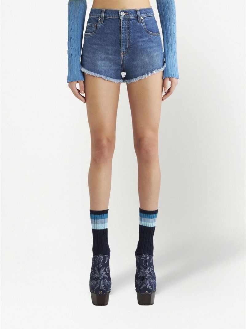 logo-appliqué denim mini shorts - 3