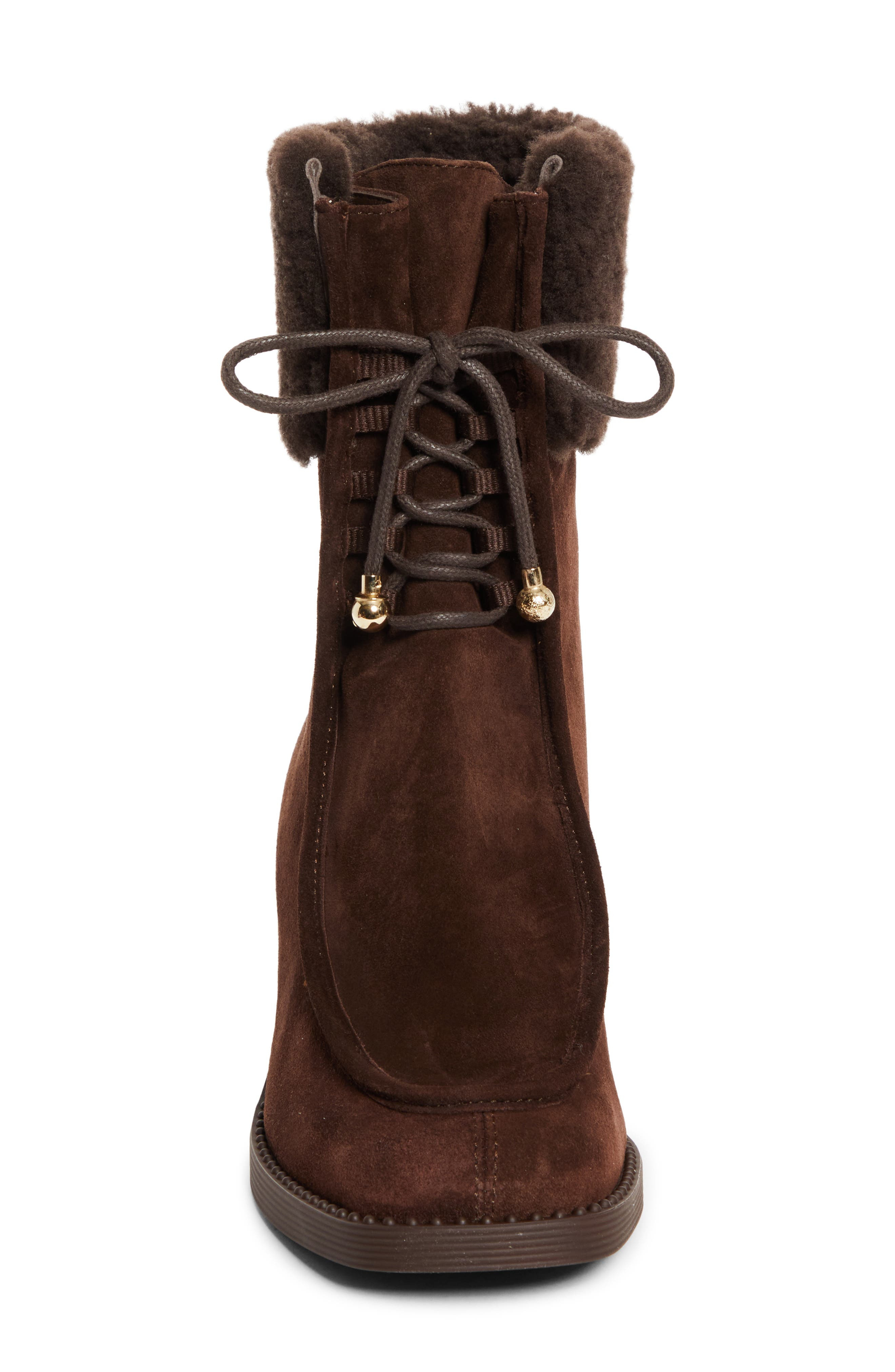 Jimmy Choo Hali Genuine Shearling Lined Bootie in Chocolate/Chocolate at Nordstrom - 4
