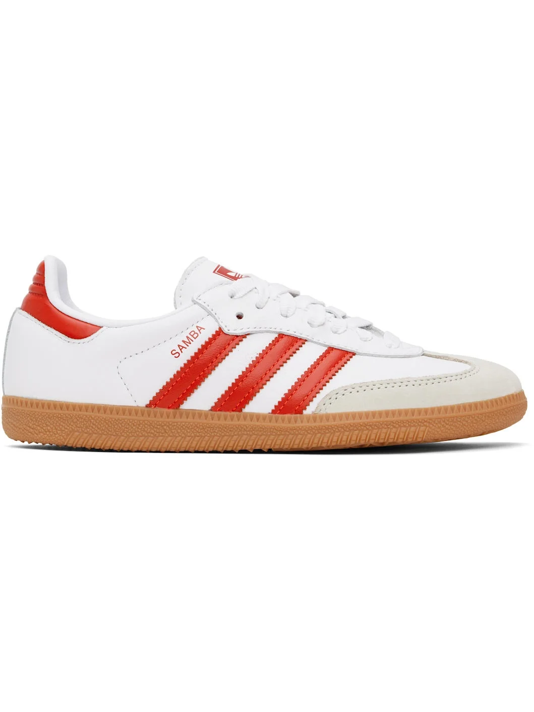 White & Red Samba OG Sneakers - 1