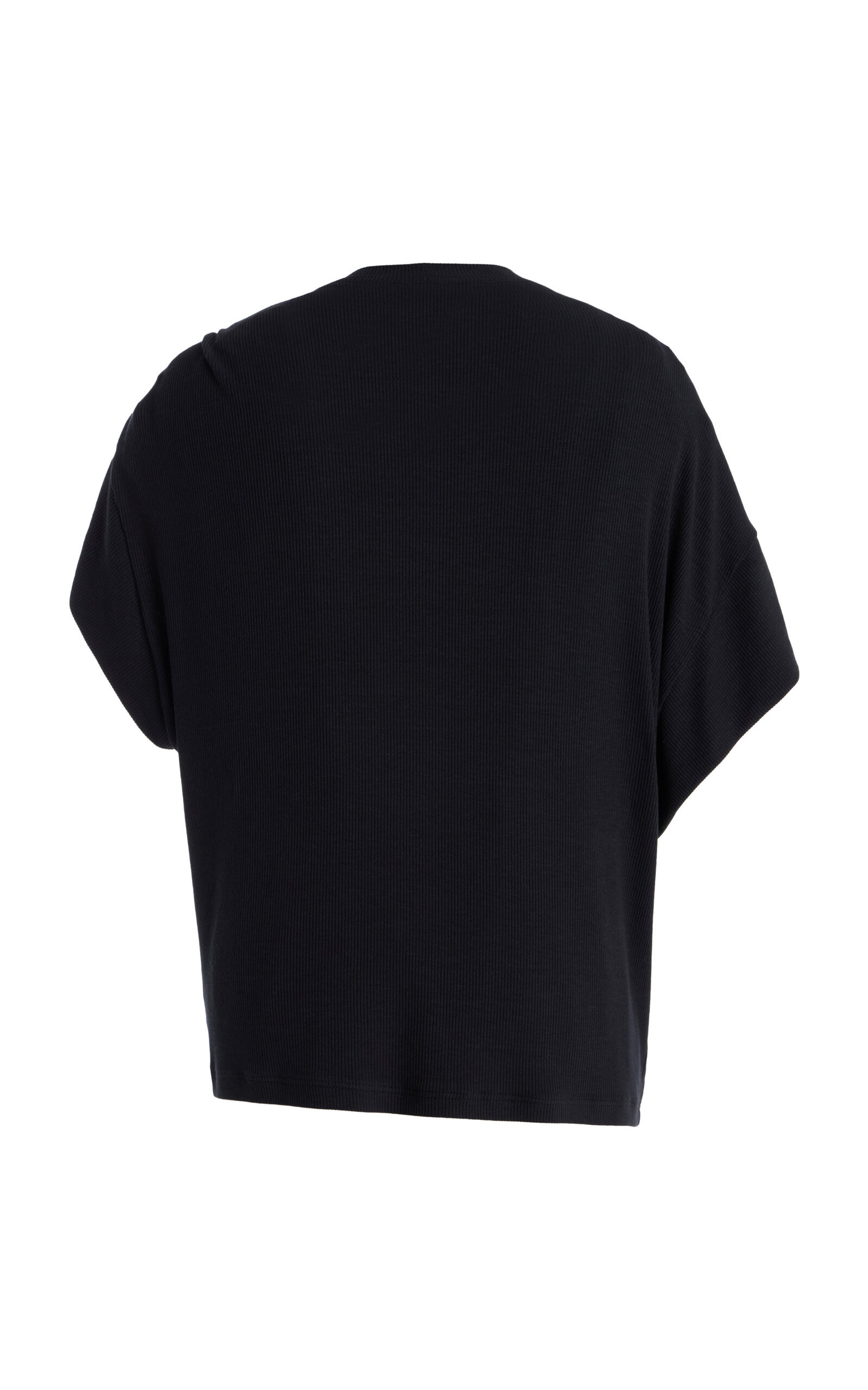 The Faye Asymmetric Ribbed Jersey Top black - 5