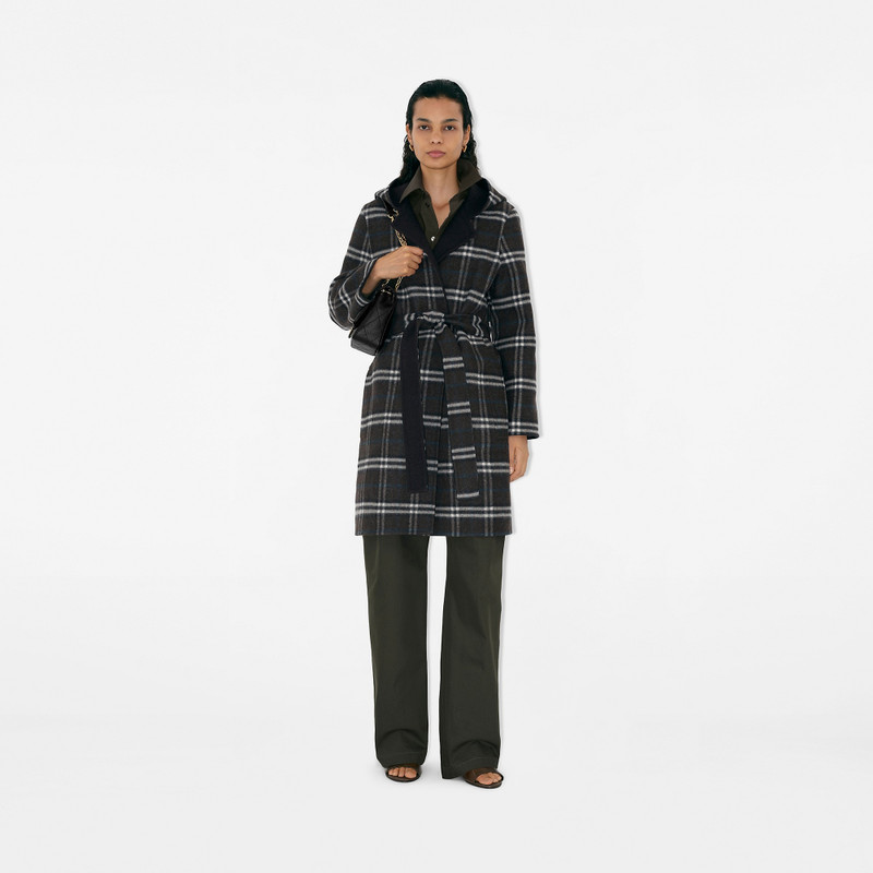 Reversible Wool Hooded Wrap Coat 3