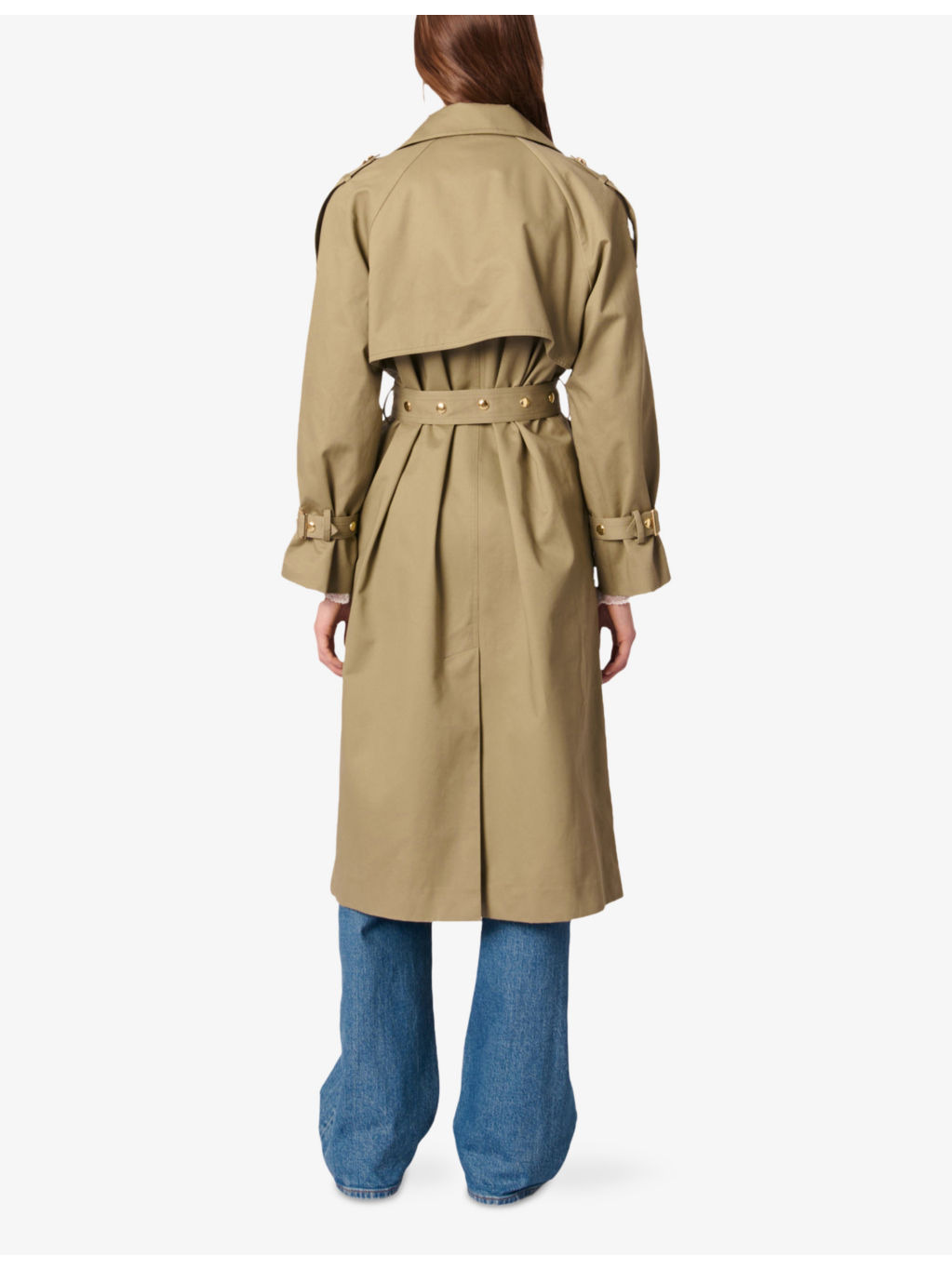 Double-Breasted Cotton Trench Coat - 4