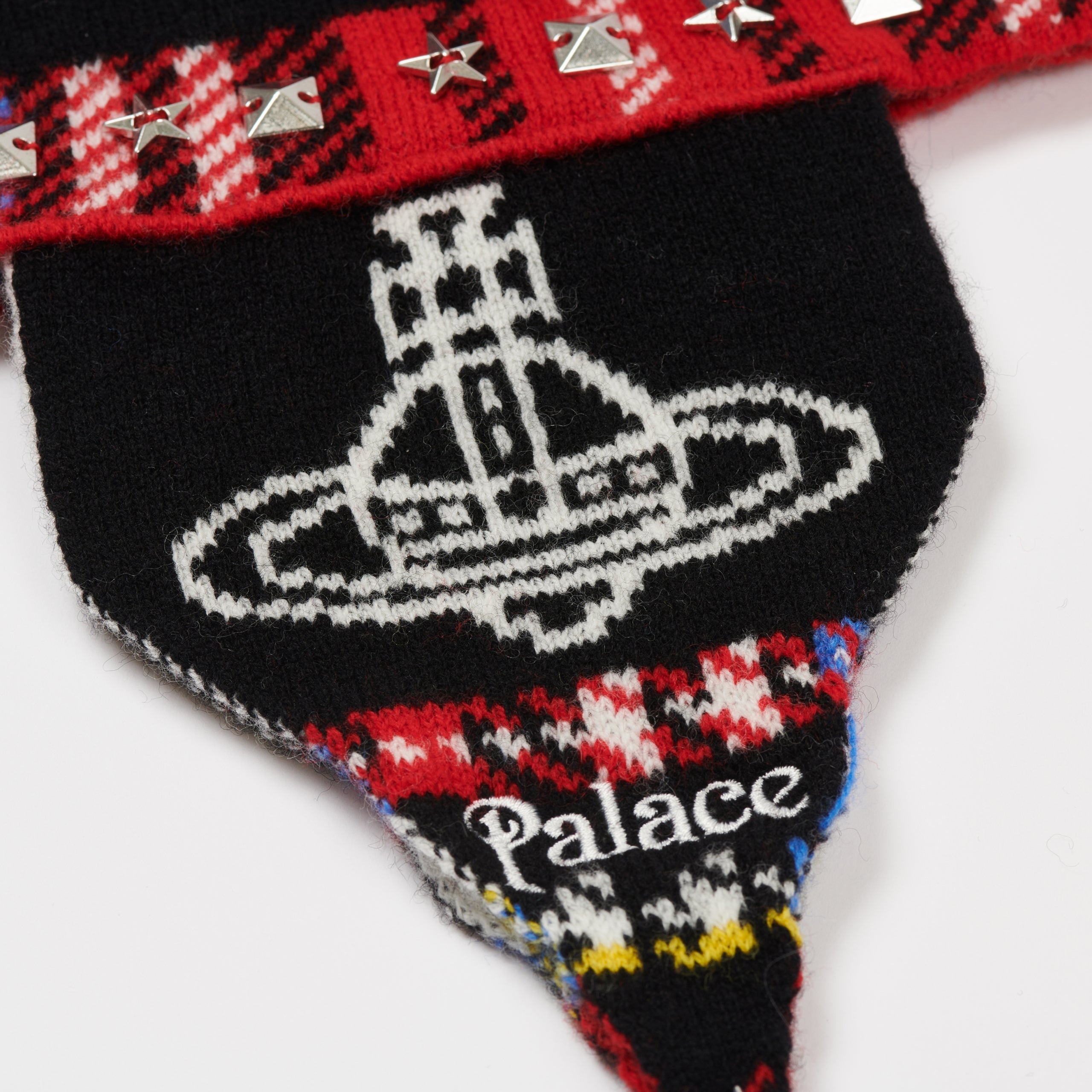 PALACE VIVIENNE WESTWOOD ORB KNIT EARFLAP BEANIE TARTAN - 3