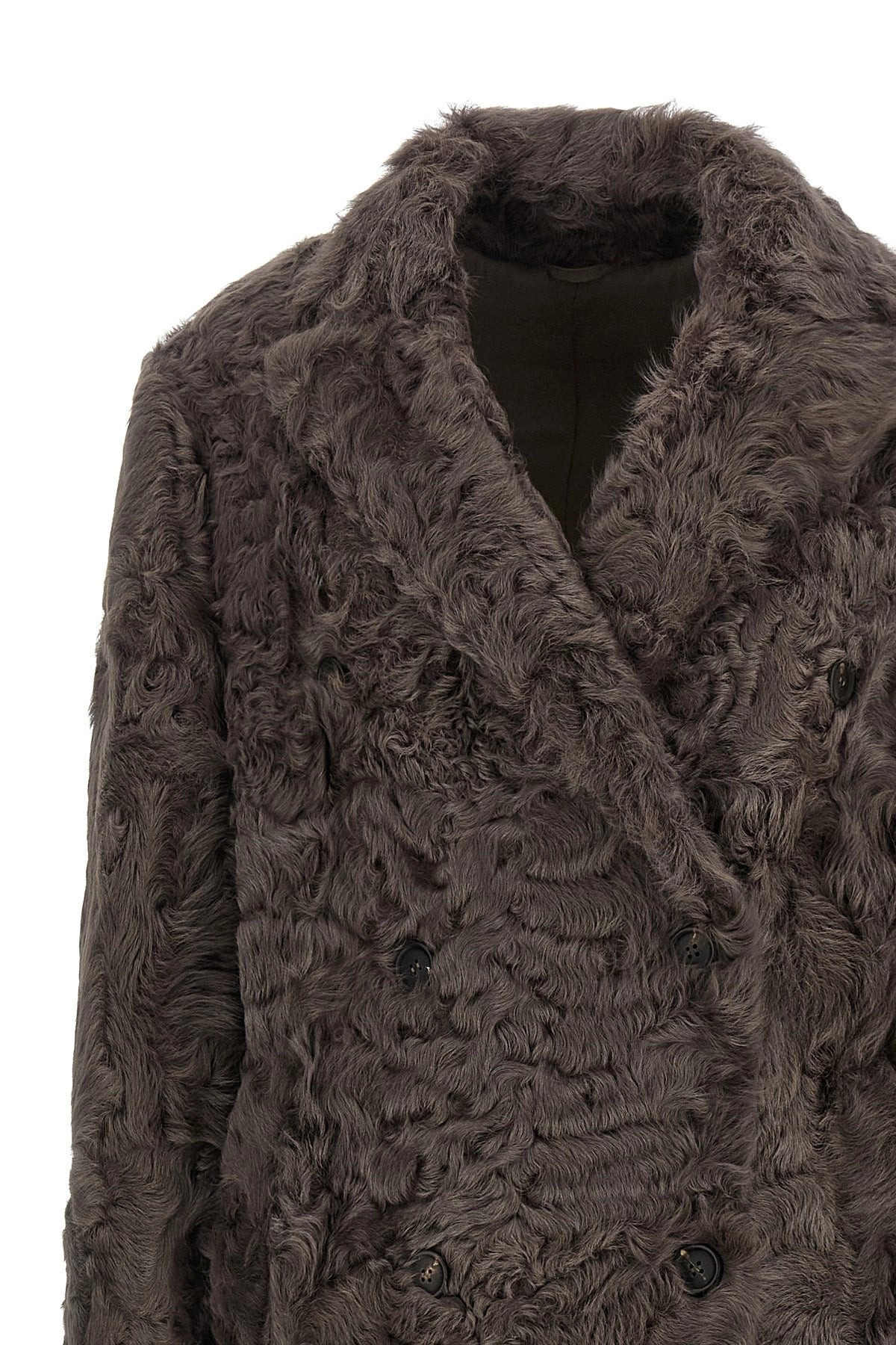 Brunello Cucinelli Women Wavy Shearling Coat - 4