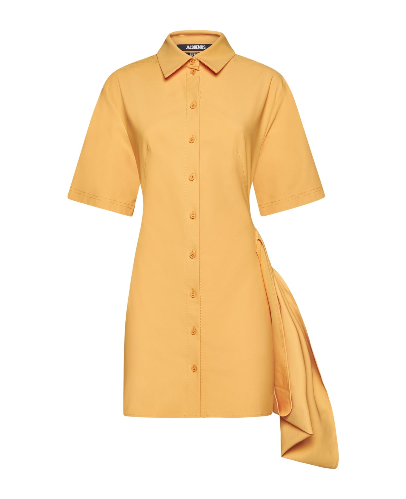 JACQUEMUS Orange Mini Shirt Dress La Robe Camisa In Cotton Blend