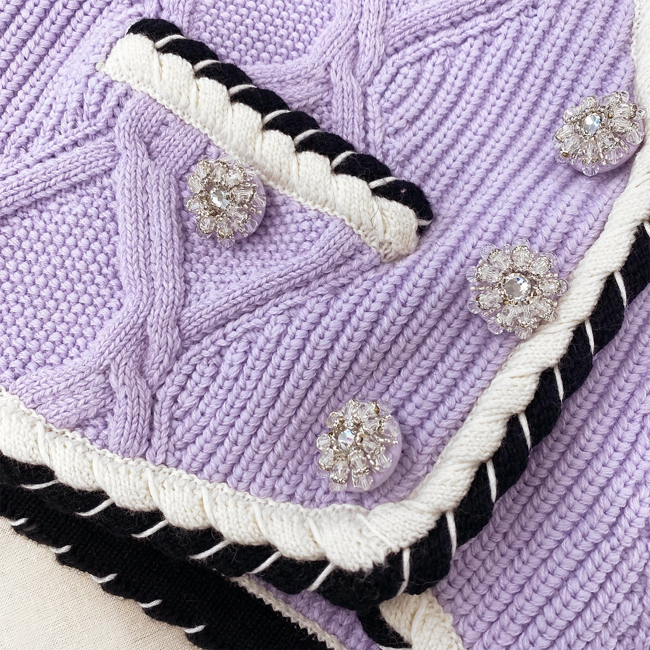 Lilac Knit Cardigan - 5