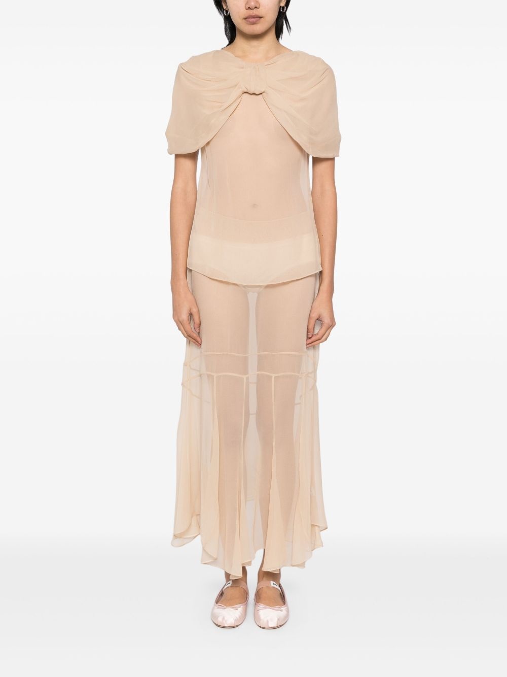 multi-seam midi skirt - 2