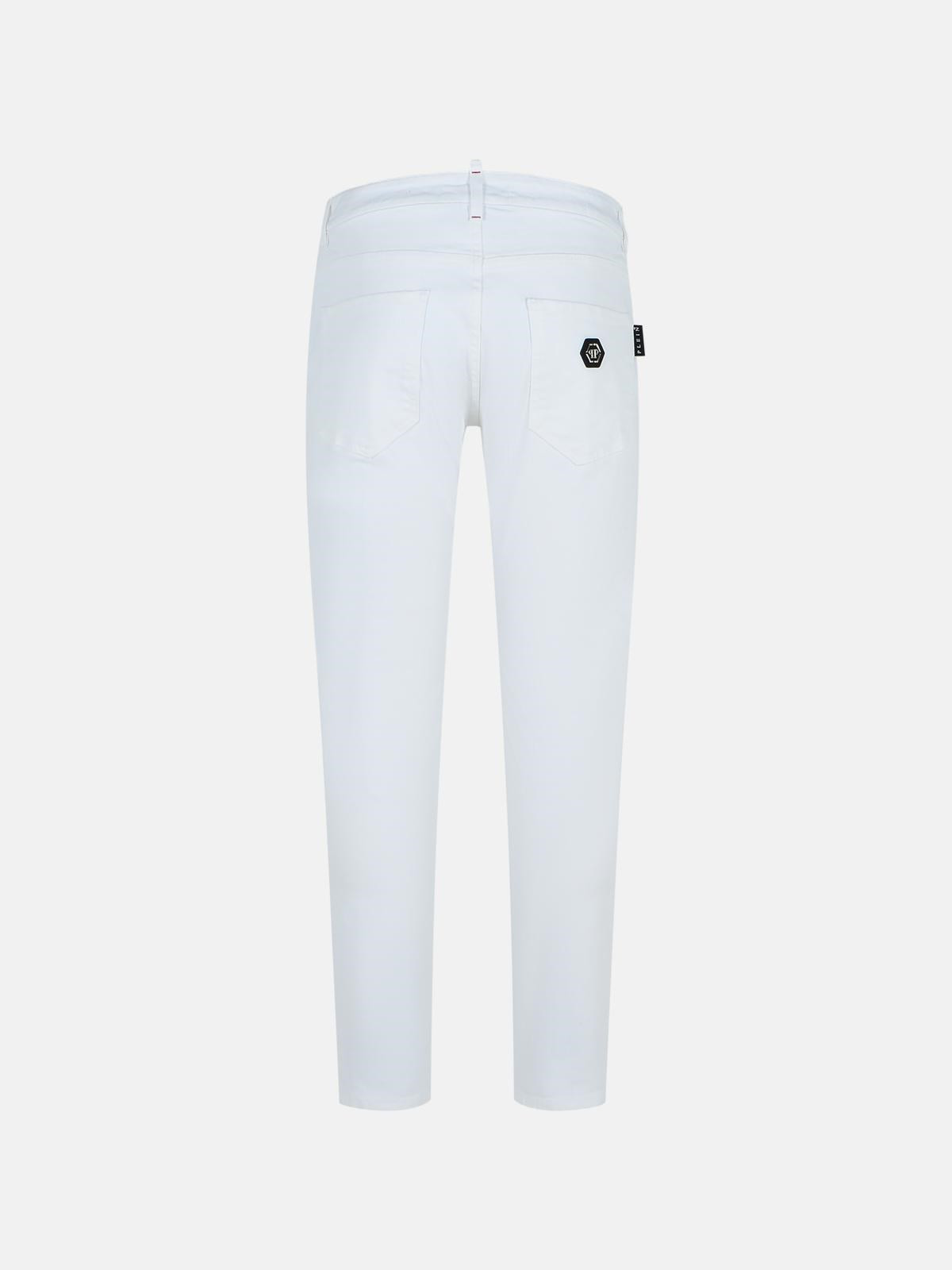 'SKINNY' WHITE COTTON JEANS - 3