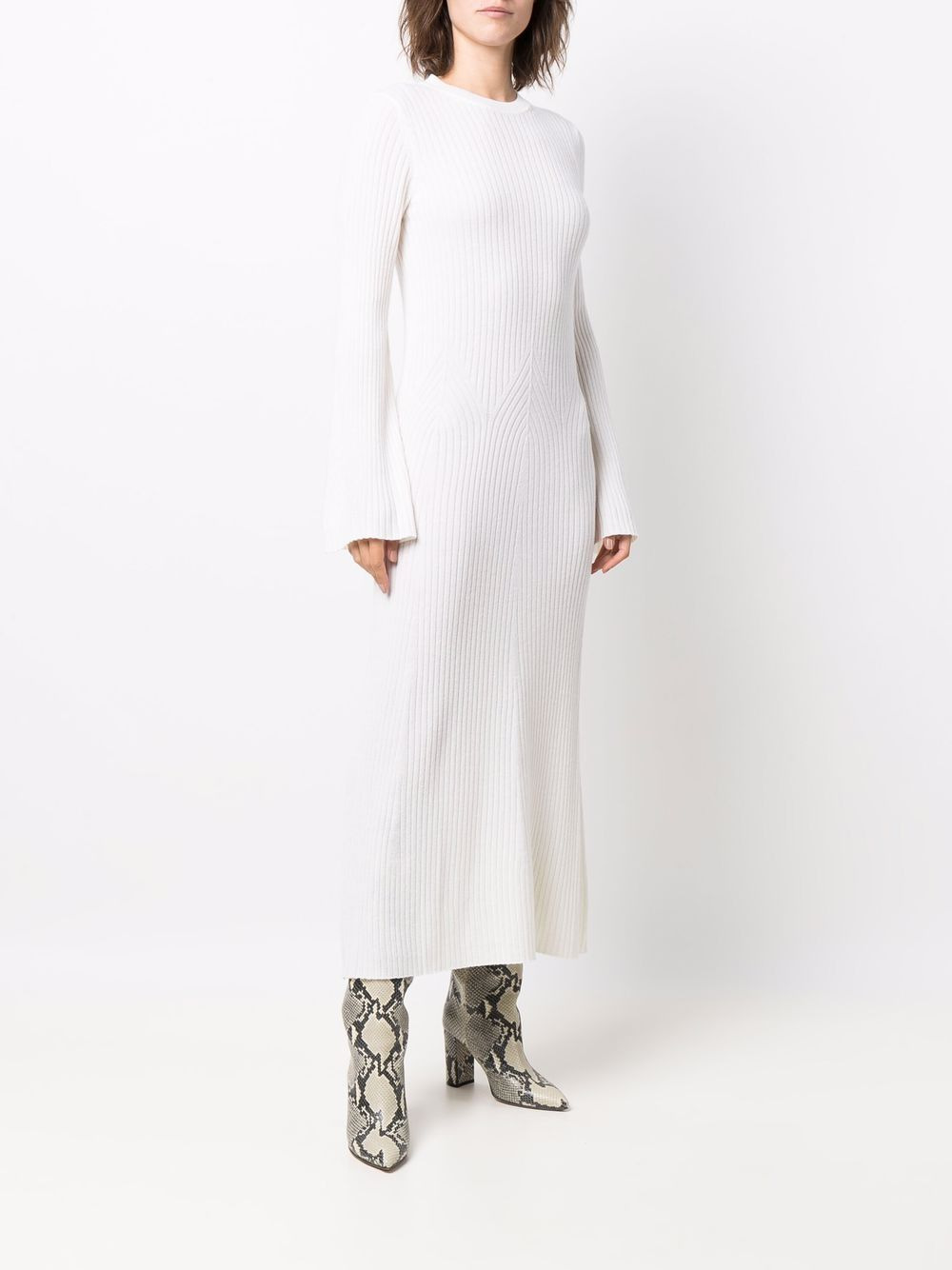 rib-knit wool-cashmere dress - 3