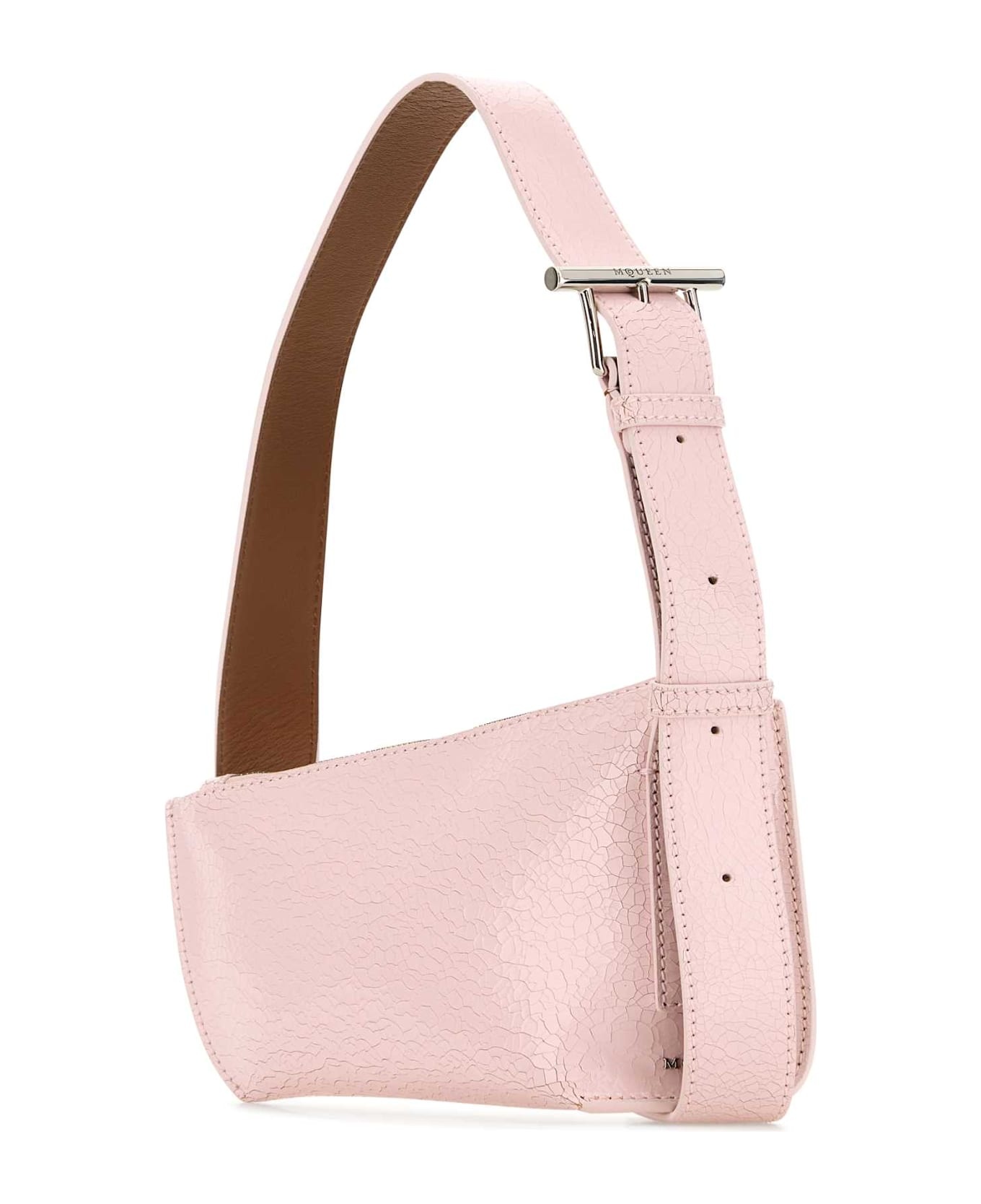 Pink Leather Sling T-bar Crossbody Bag - 2