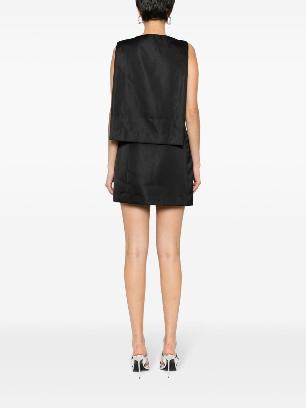 cut-out cape-effect minidress - 4