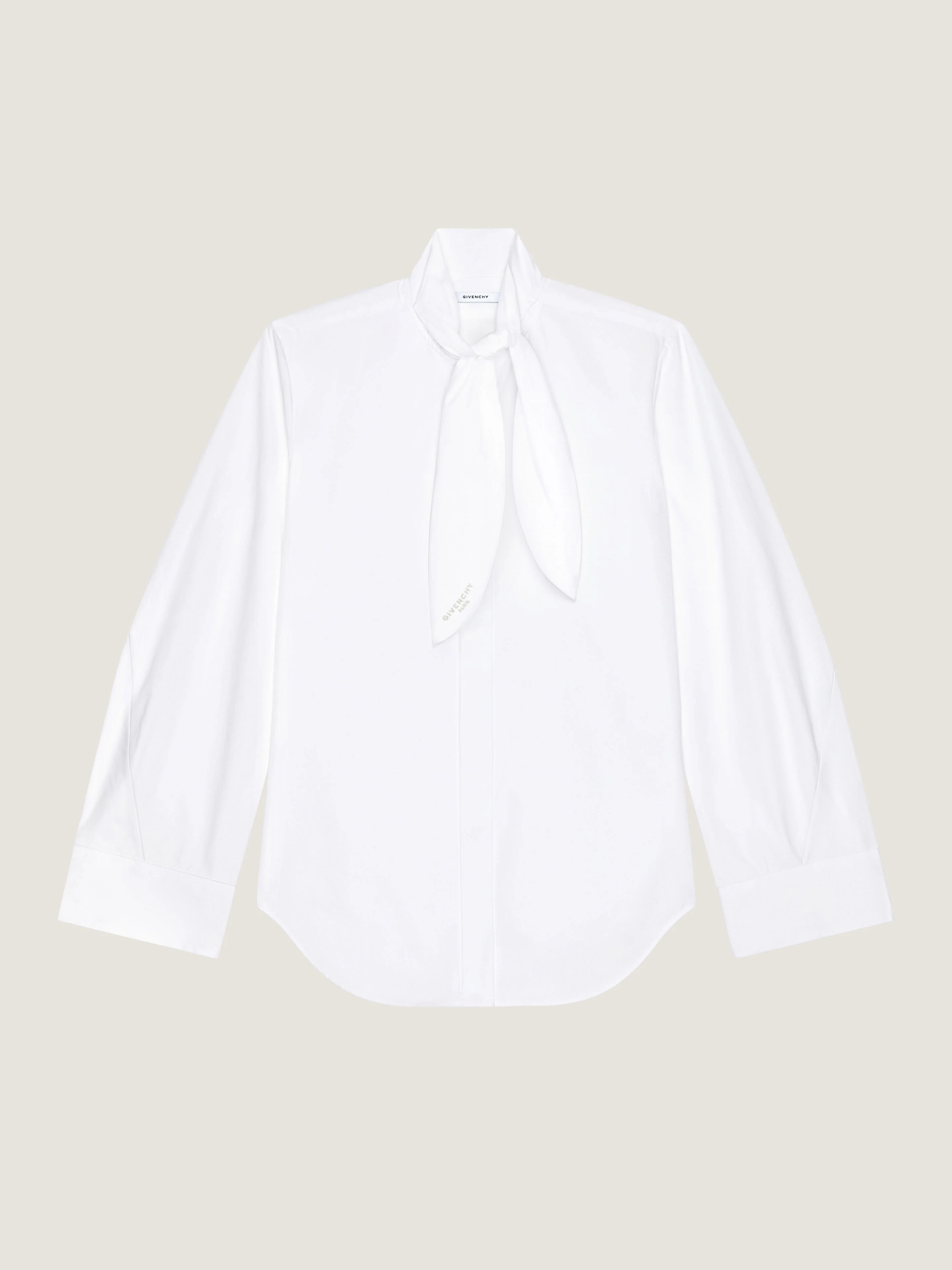 COCOON SHIRT IN POPLIN WITH BOW - 1