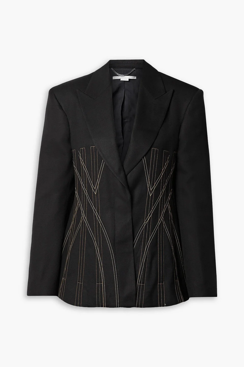 Topstitched grain de poudre blazer - 1