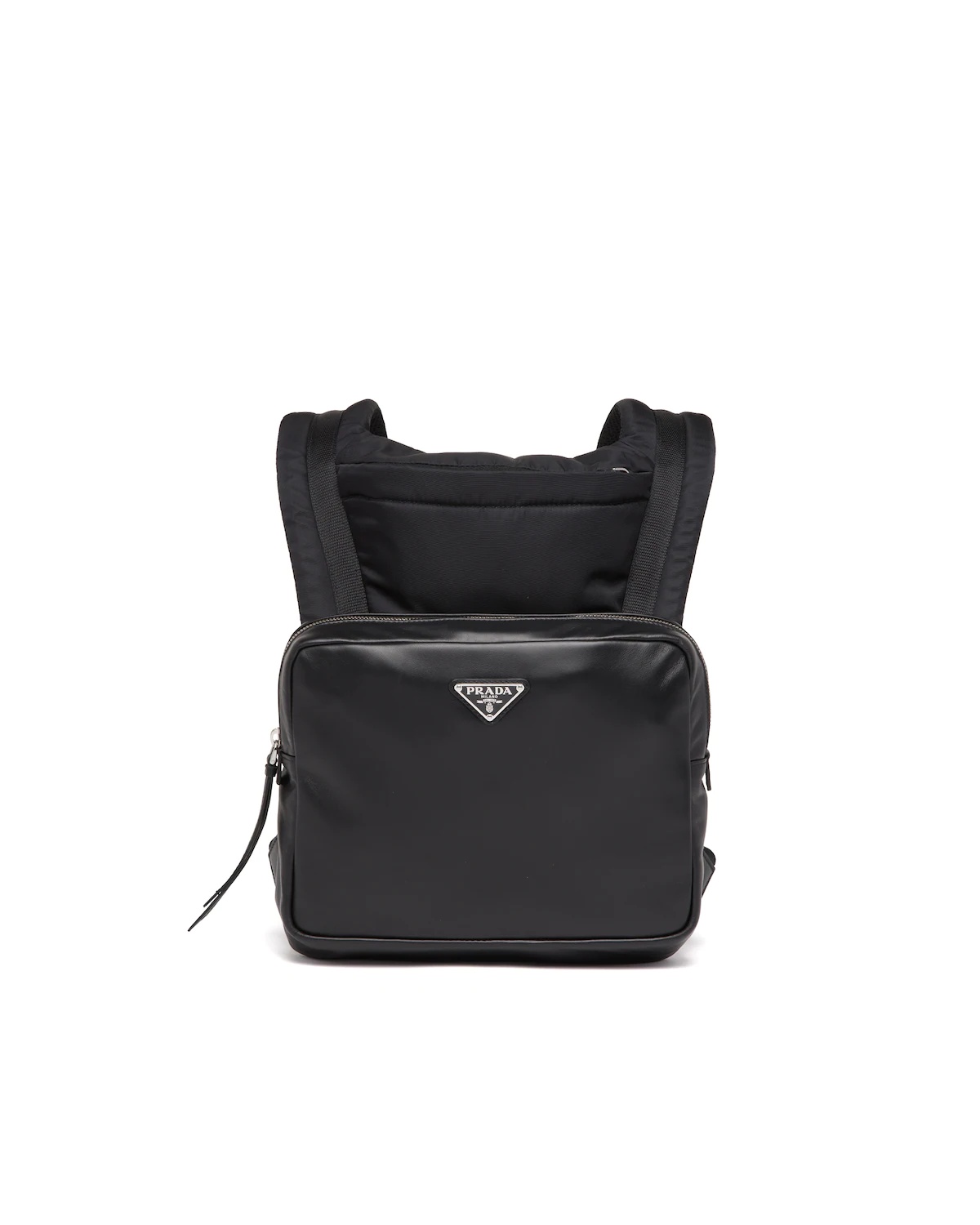 Leather backpack with hood - 1