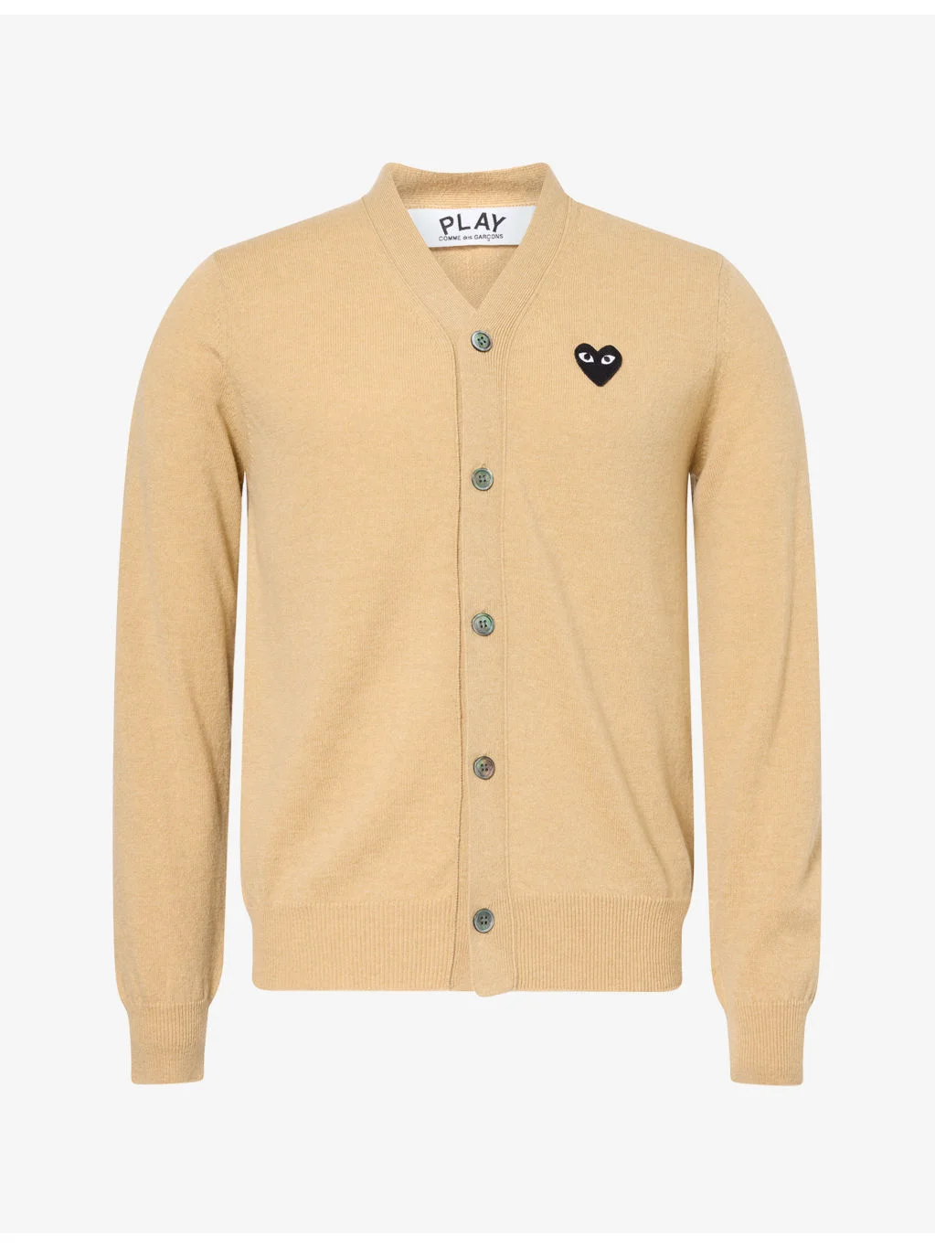 Heart Motif-Logo Wool Cardigan - 1