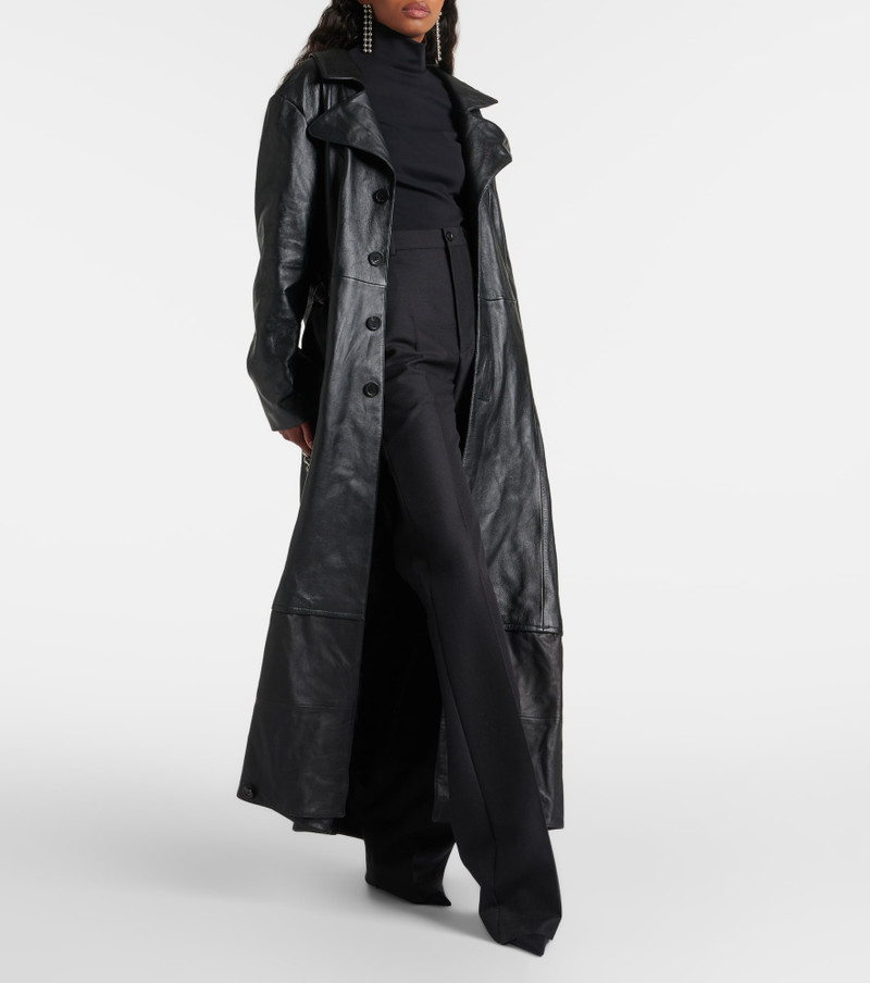 BALENCIAGA Single-breasted leather coat outlook