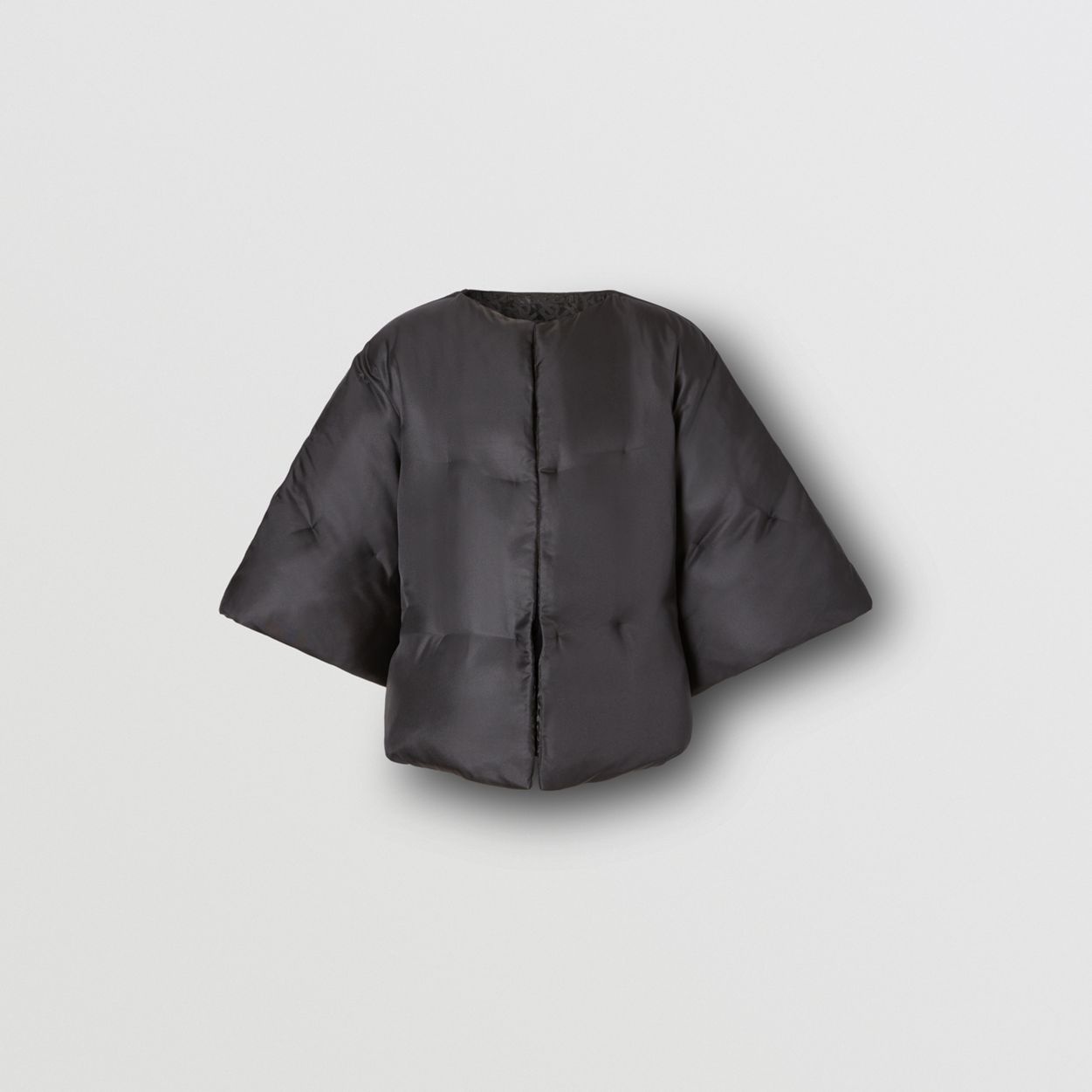 Silk Twill Puffer Cape - 1