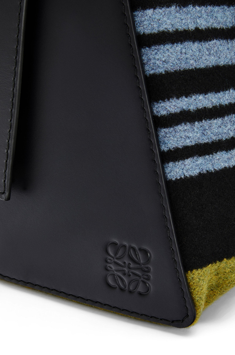 Large Berlingo bag in striped textile and calfskin 6