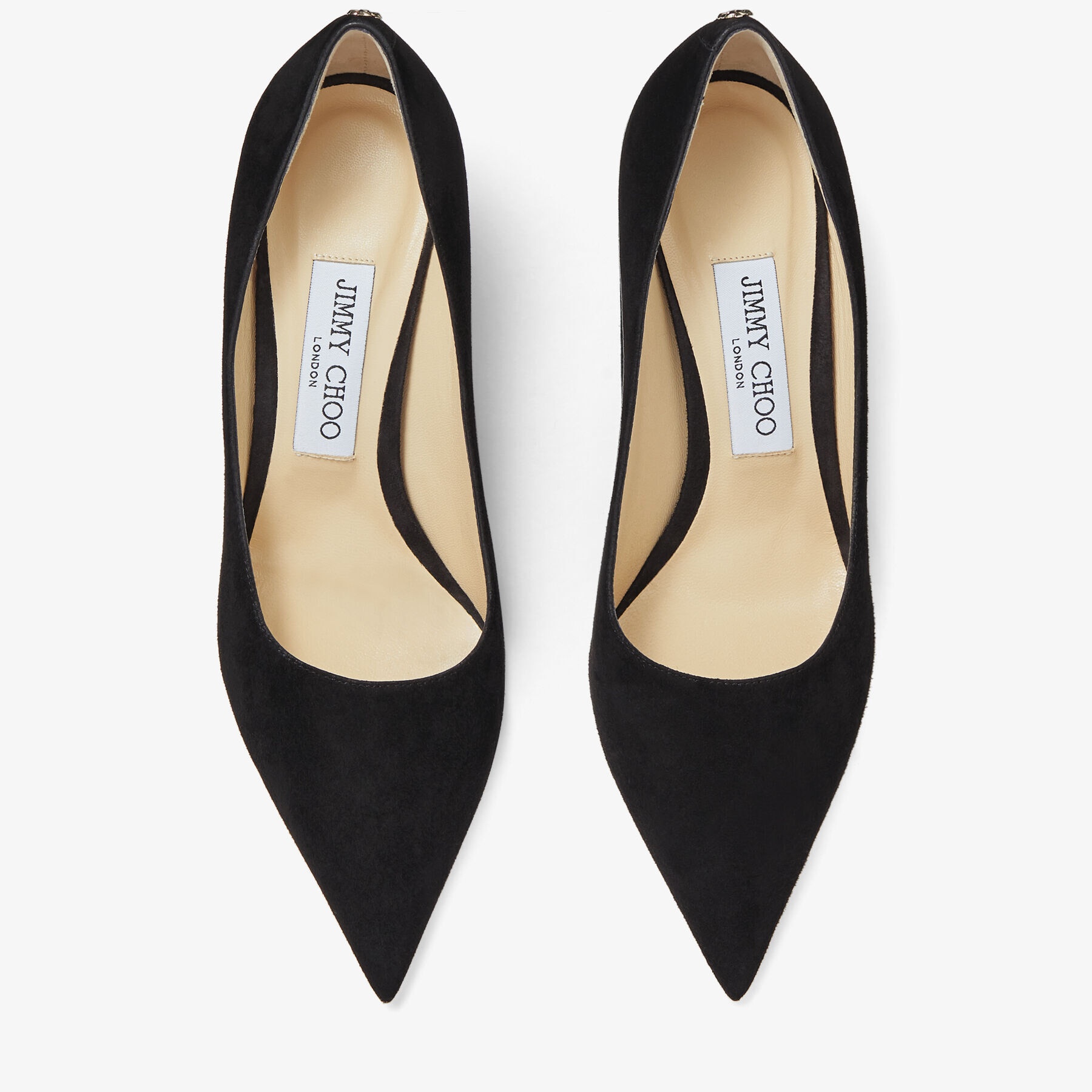 Love 85
Black Suede Pointed Pumps with JC Emblem - 4