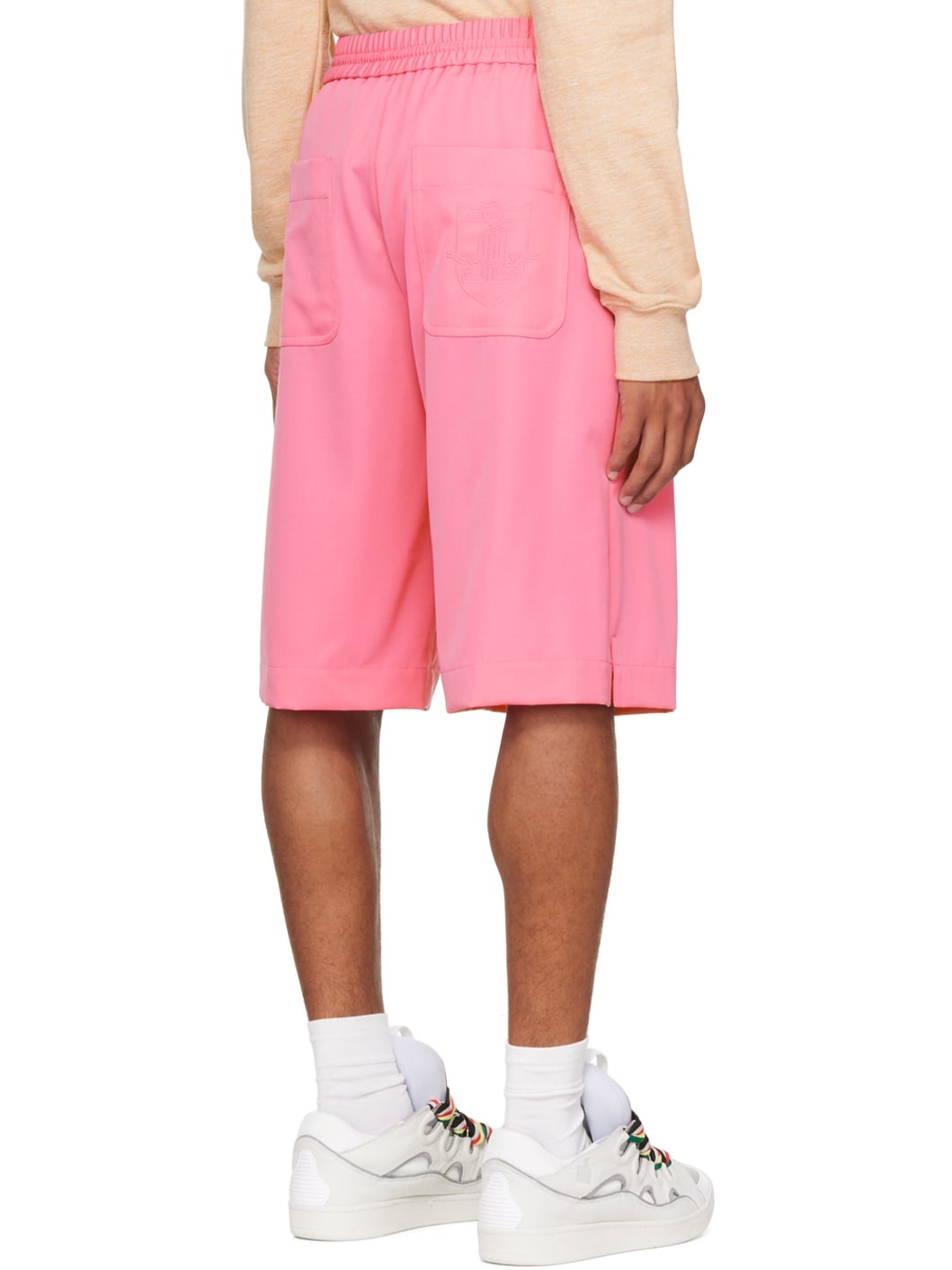 Pink Embroidered Shorts - 3
