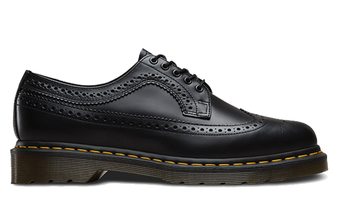 Dr. Martens 3989 Yellow Stitch Smooth Leather Brogue 'Black' 22210001 - 2