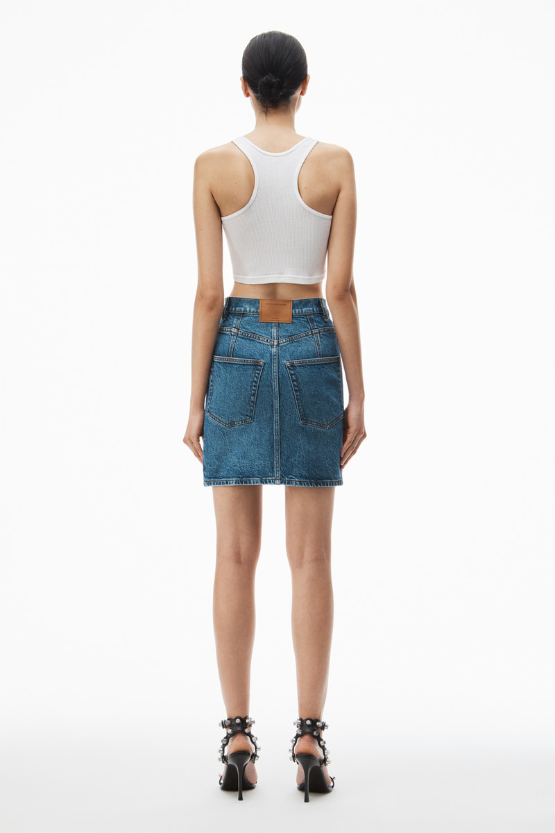 high-waist miniskirt 에 안락 stretch denim 4