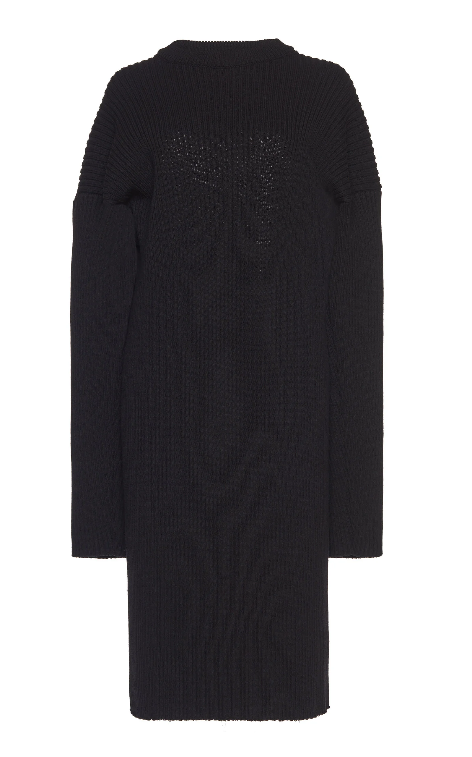 Open-Back Knitted Wool-Blend Midi Dress black - 1
