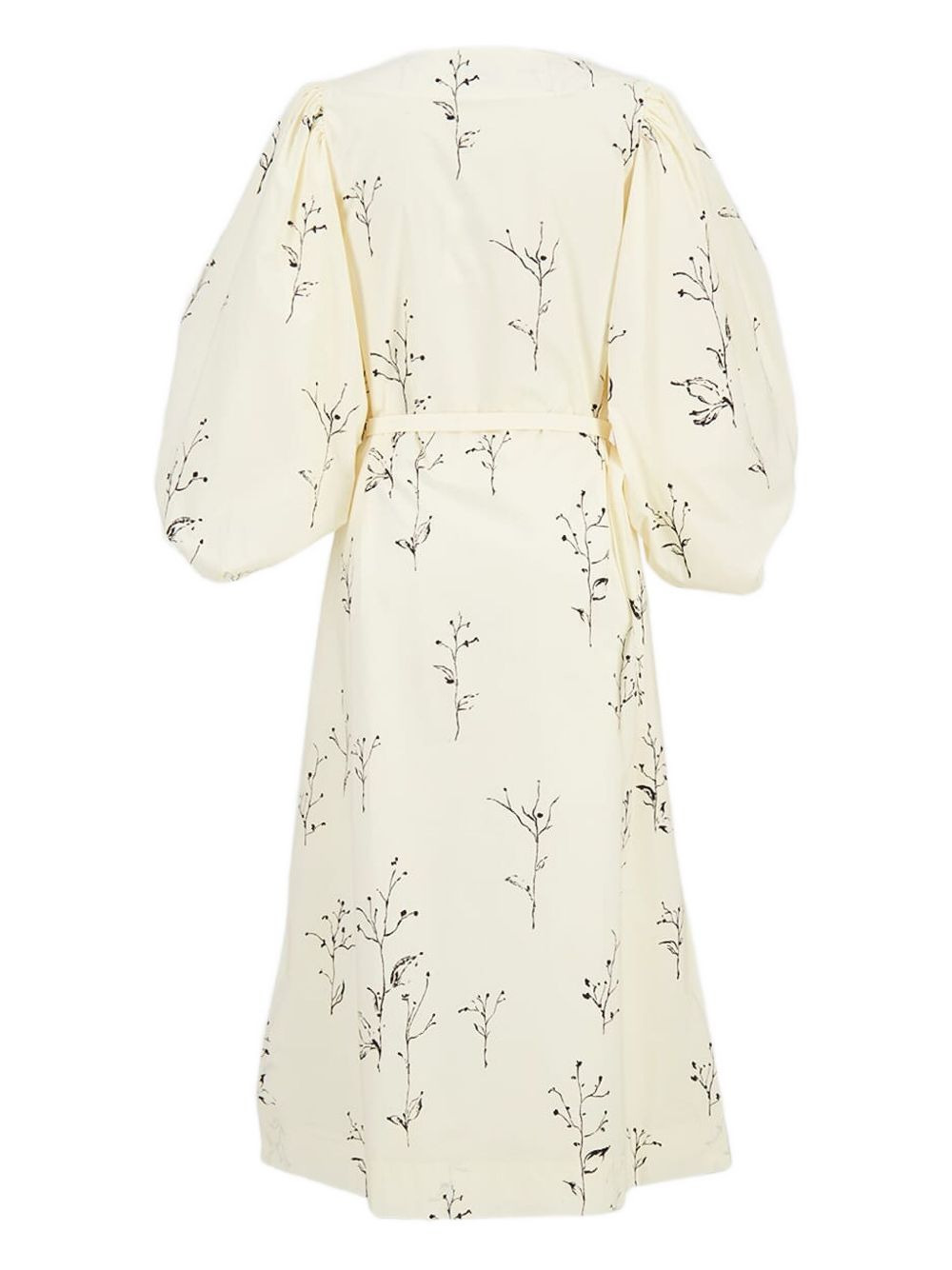 floral-print puff-sleeve midi dress - 2