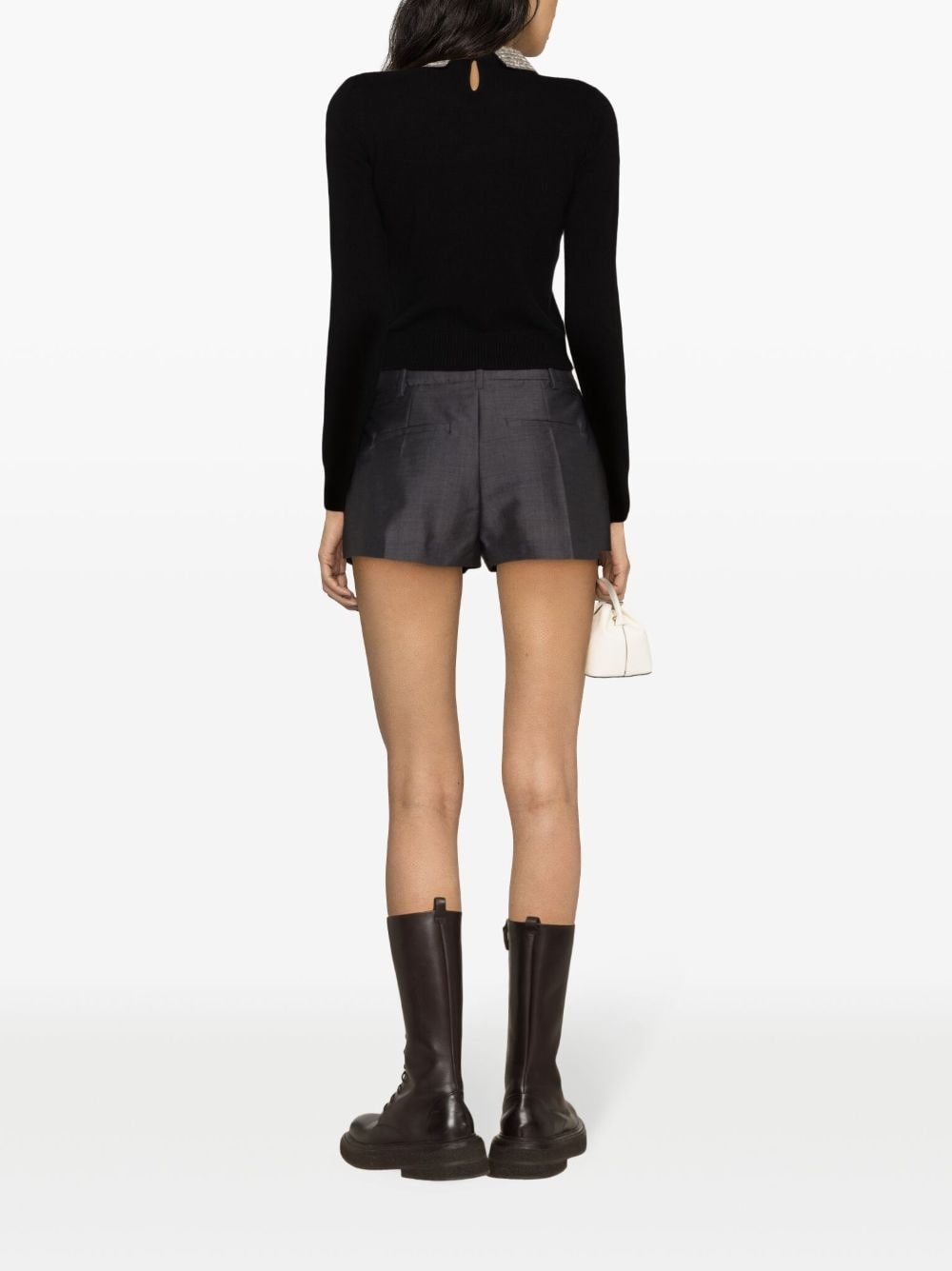 rhinestone-collar virgin-wool jumper - 4
