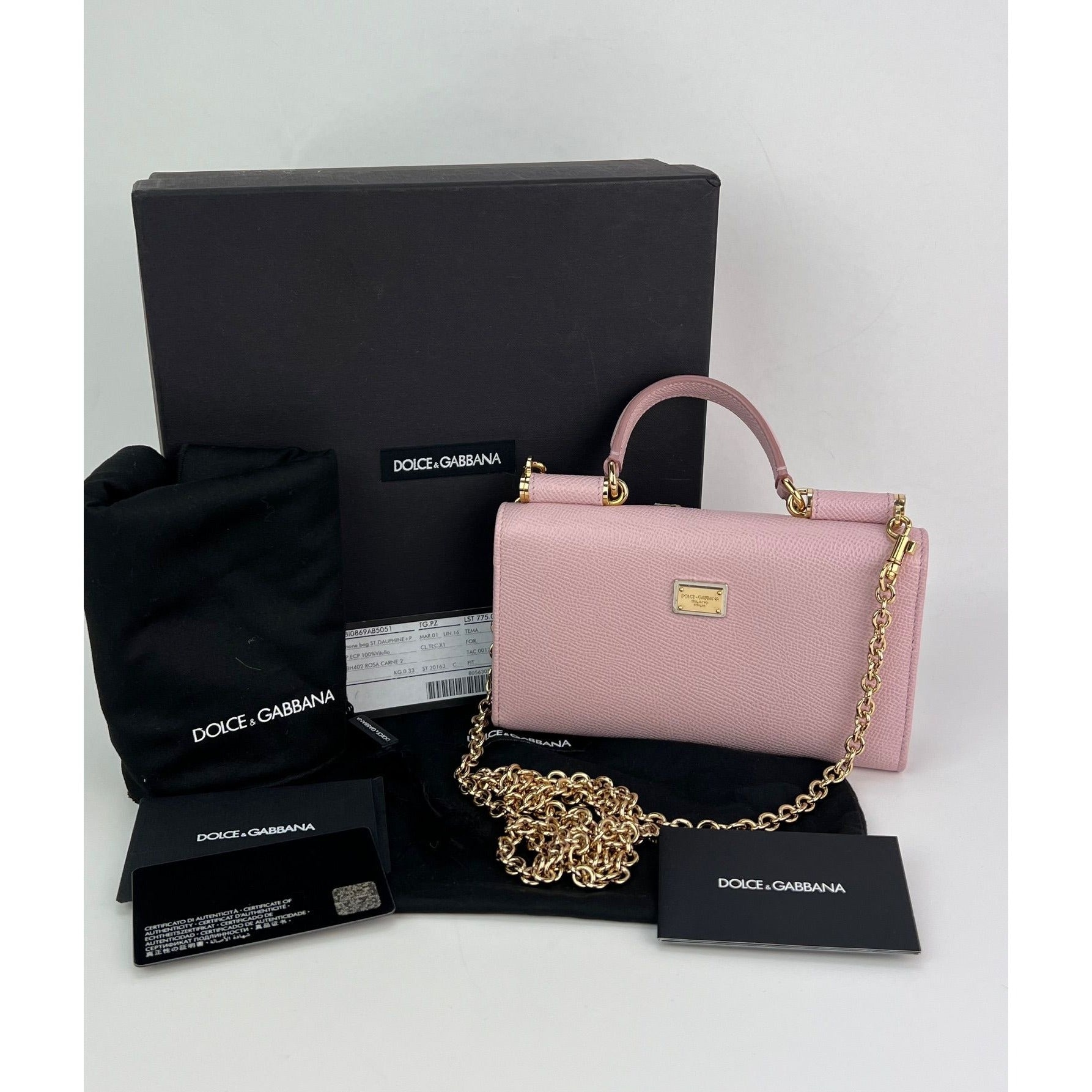 Dolce Gabbana - Dolce Gabbana Phone Bag St Dauphine Cartoon Pink Wallet on a Chain Hand Bag - 2