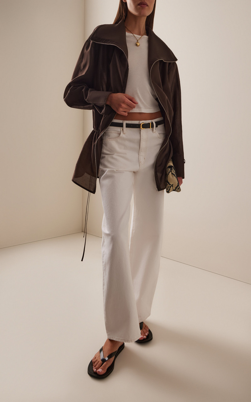 FRAME The Bubble Rigid High-Rise Barrel-Leg Jeans white outlook