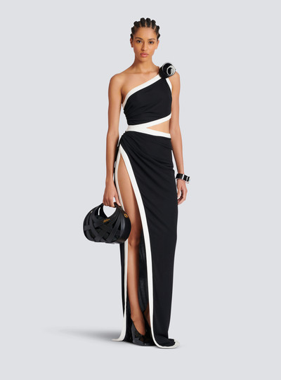 Balmain Asymmetric dress with Rose detail outlook