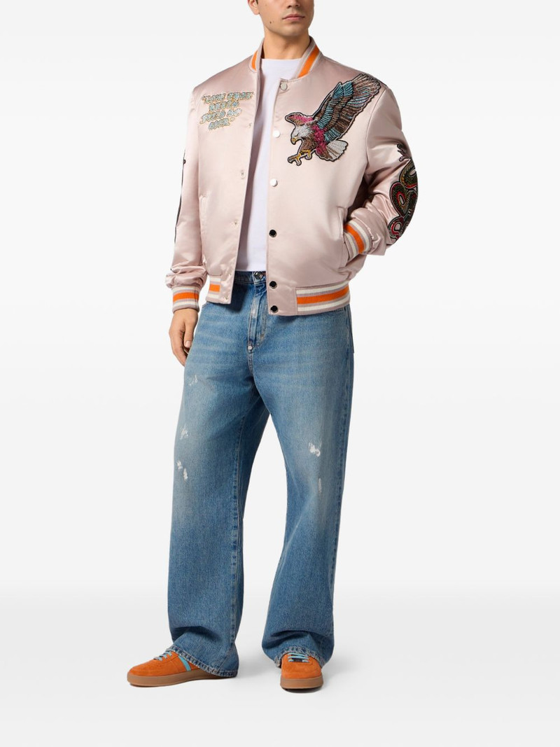 PHILIPP PLEIN satin bomber jacket outlook